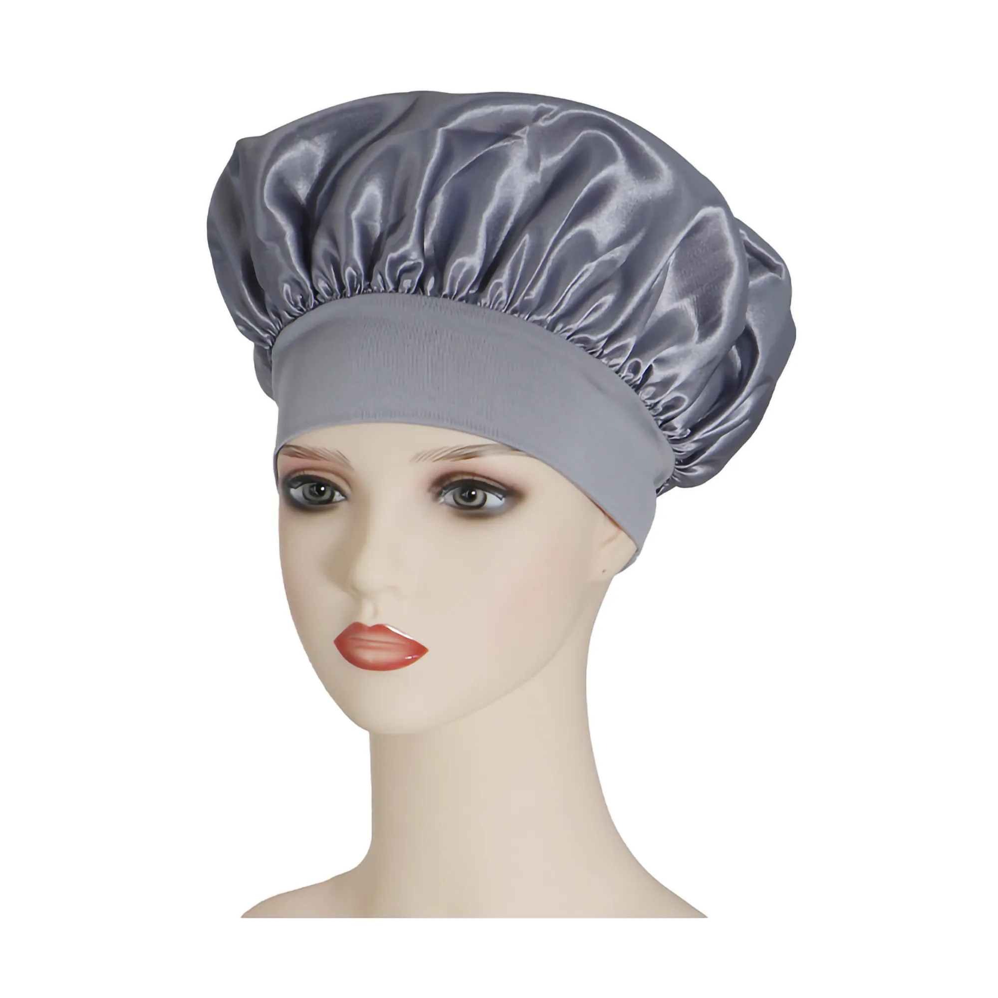 Satin Silk Bonnet Elastic Wide Band Sleeping Cap 19