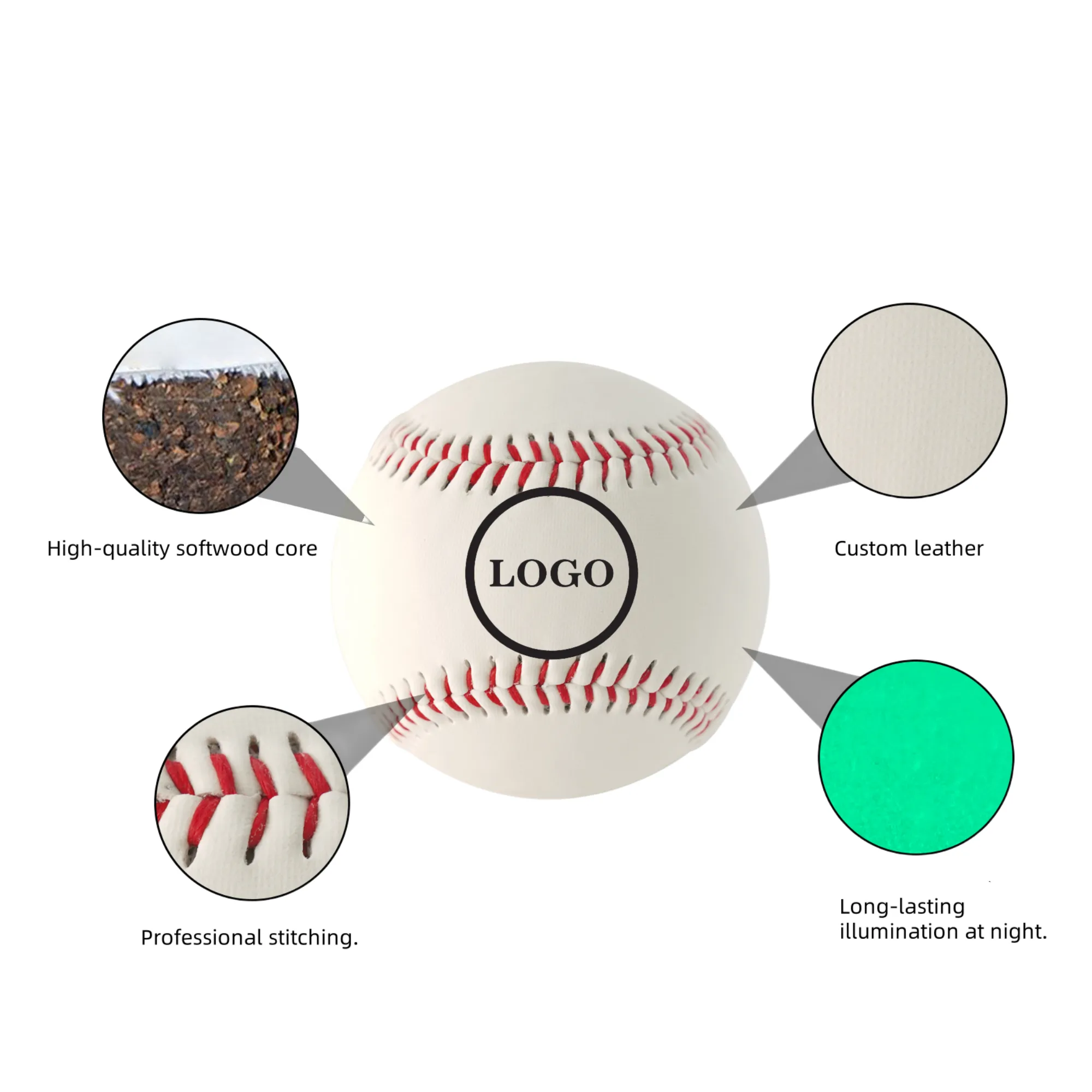 Wood Core Baseball 8