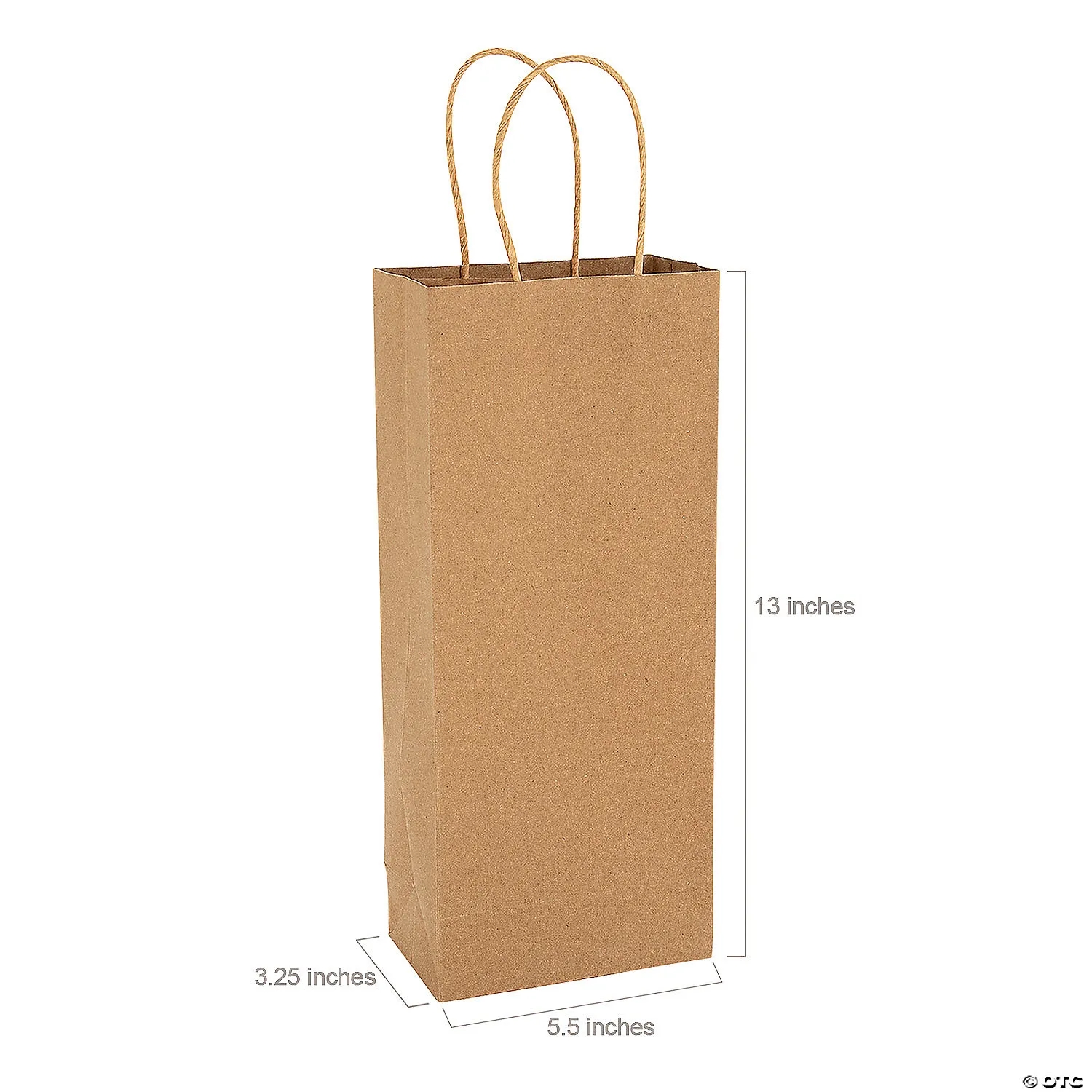 5 1/2" x 13" Kraft Paper Wine Bottle Bags 5