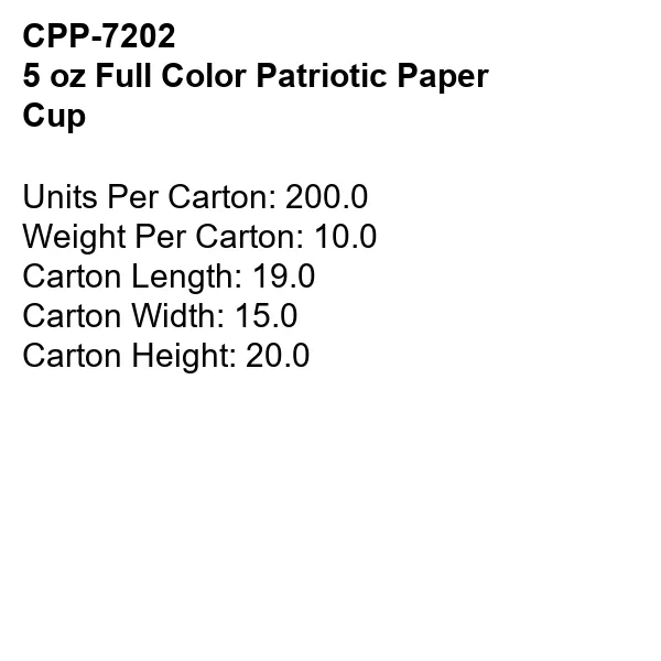 5 oz Full Color Patriotic Paper Cup 1