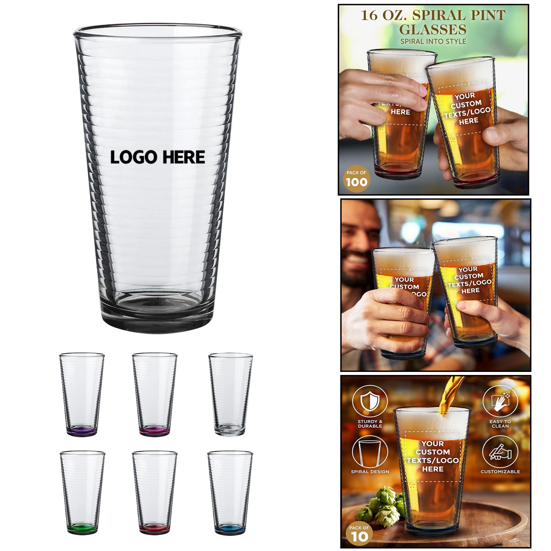 Twisted Pint Glass Set
