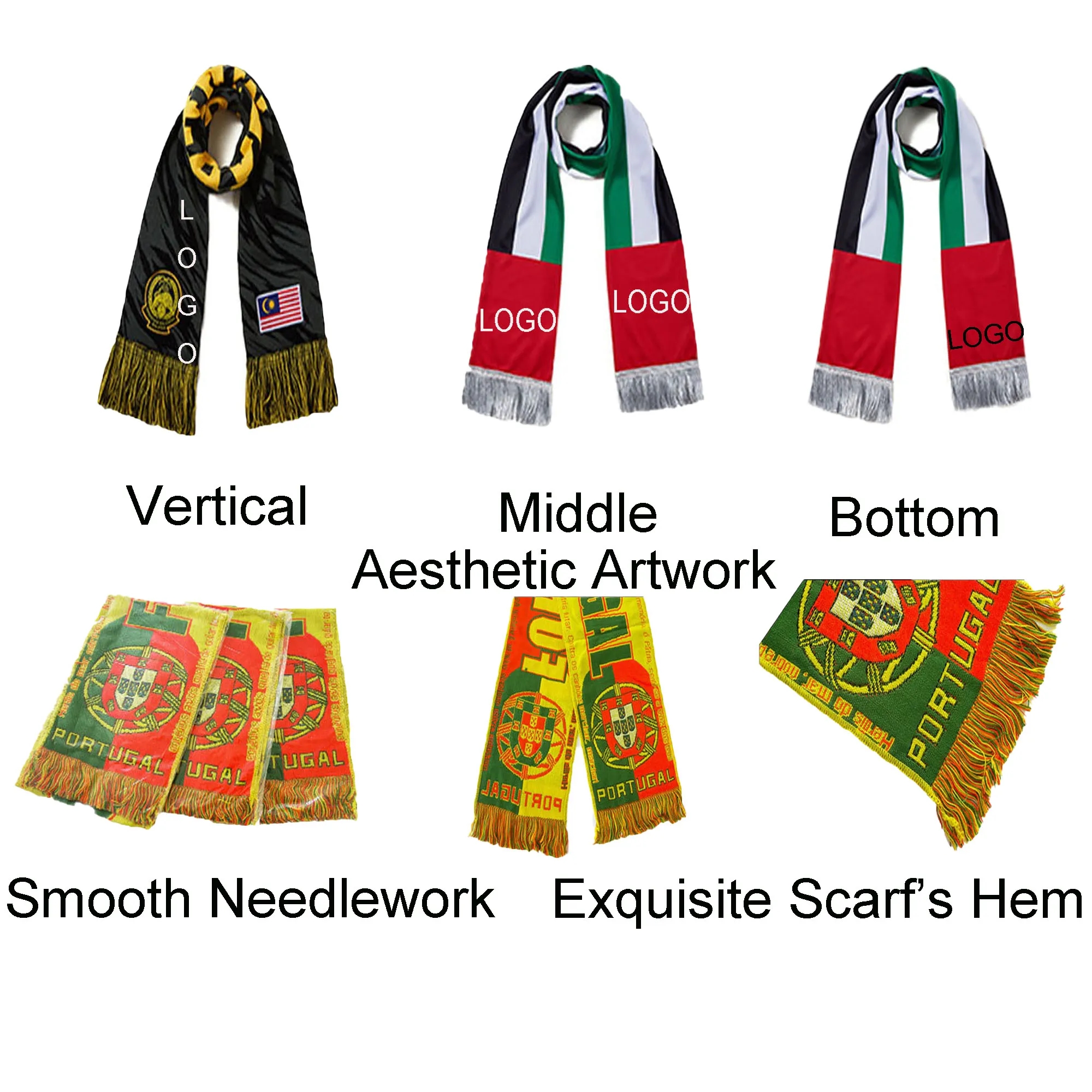 Spot Full Color Soccer Fans Scarf 10