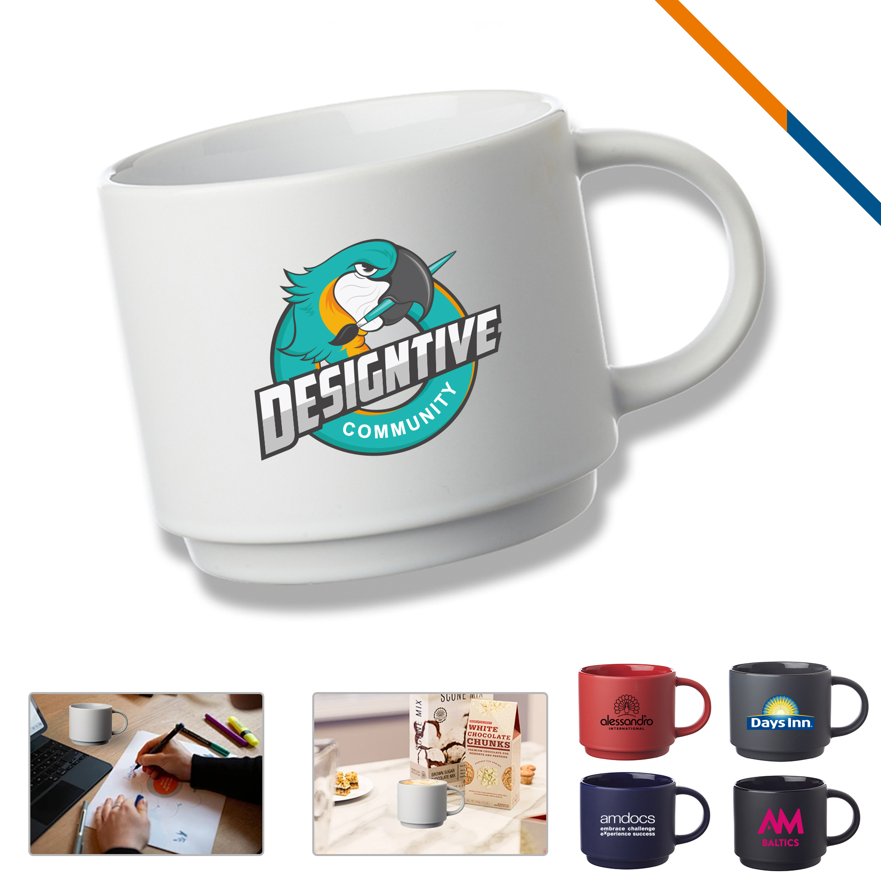Sherlyn Stackable Ceramic Mug – 14 OZ.