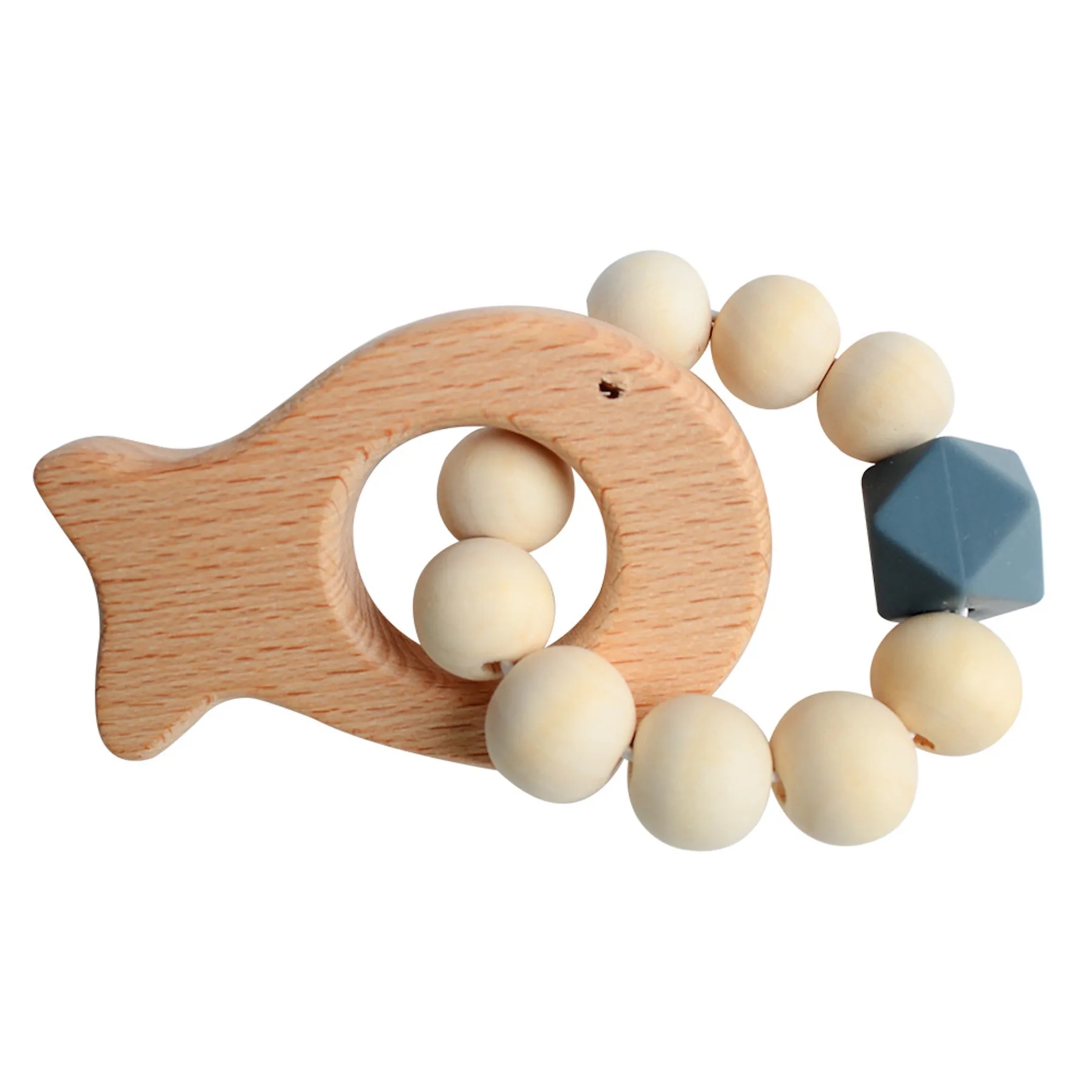 Natural Wood Teething Rattle : 3 M+ 20