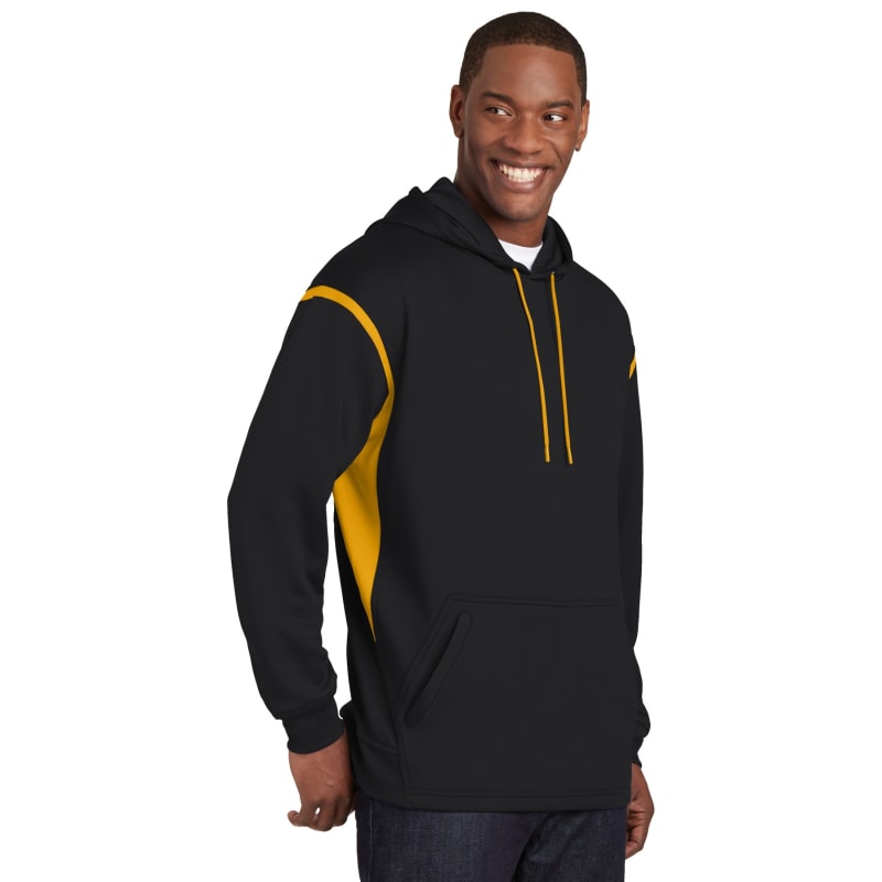 Sport-Tek Tech Fleece Colorblock Hooded Sweatshirt.