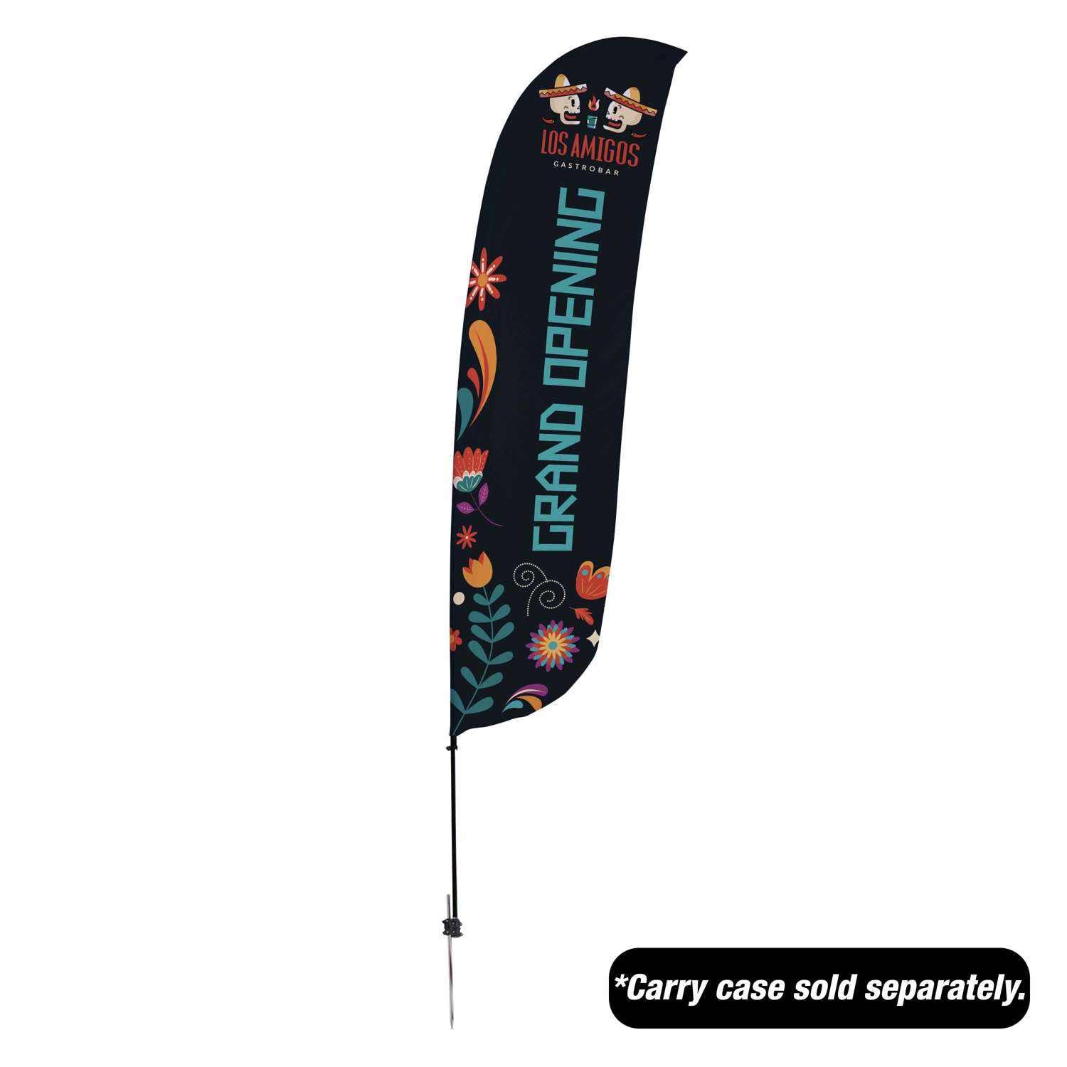 15' Value Feather Sail Sign Kit Single-Sided with Spike Base 2