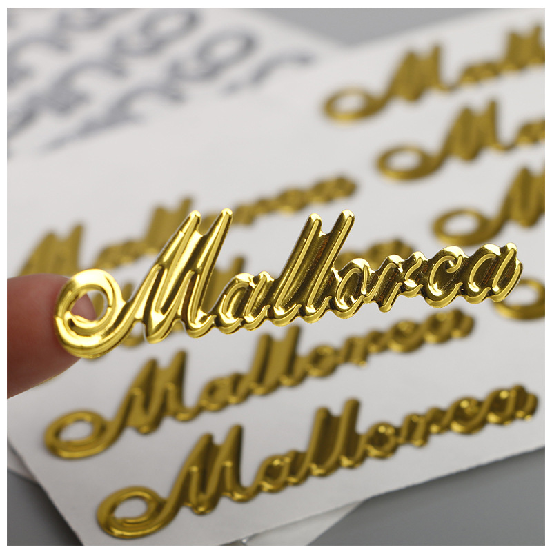 3D Raised Embossed Metal Sticker Label