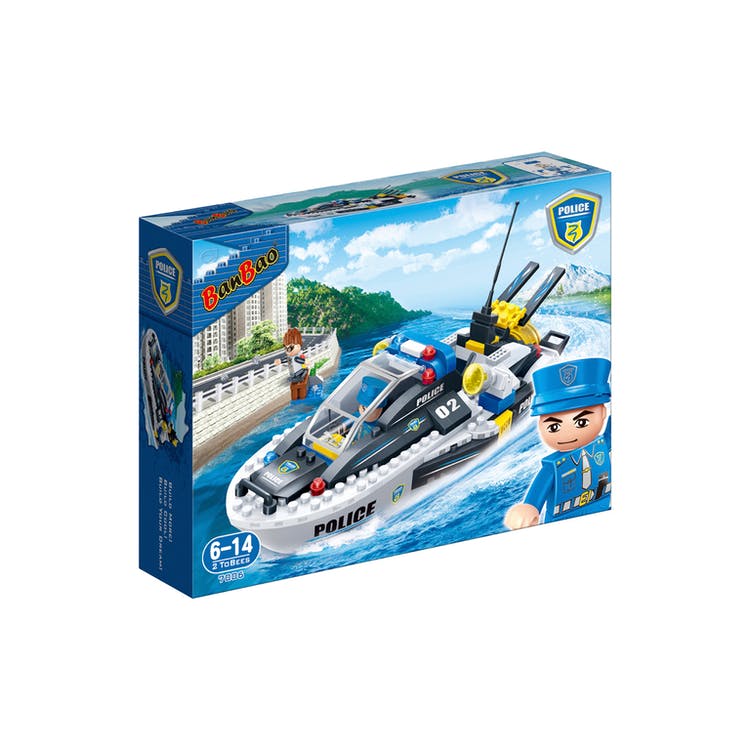 Police Boat Building Block Sets - 225 Pieces 3
