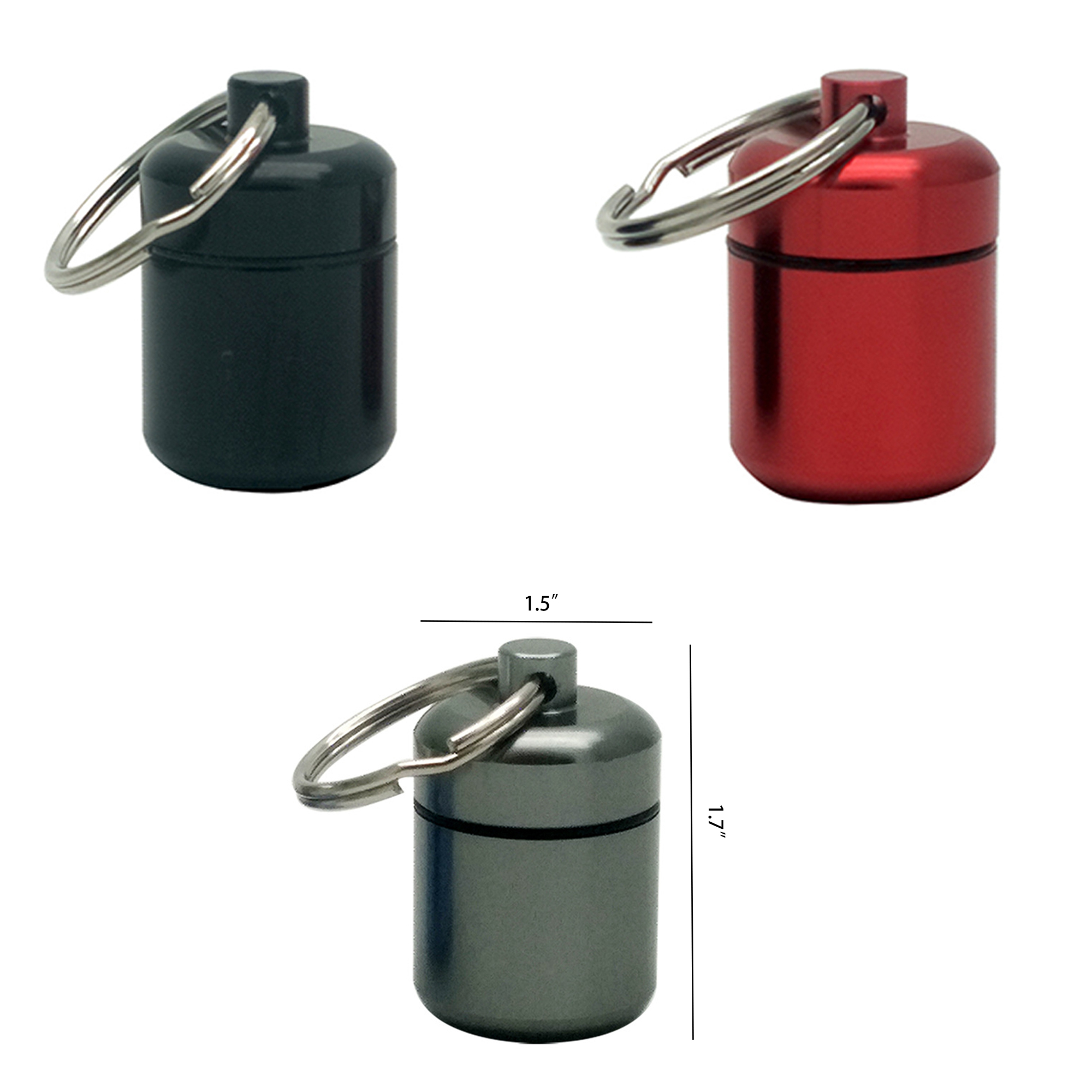 Aluminum Alloy Pill Earplug Storage With Key Ring 3