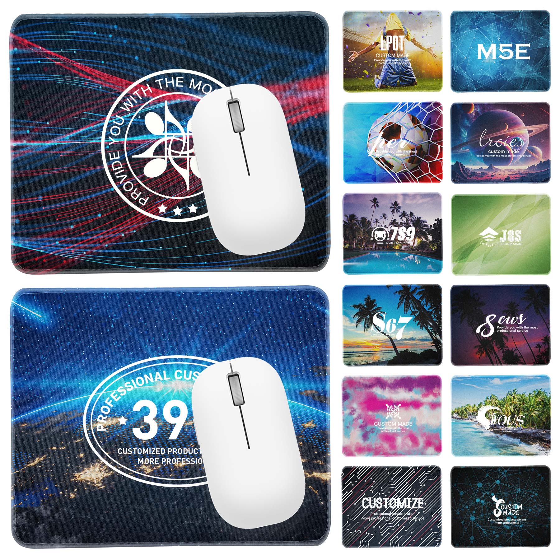 2MM 8" x 9" Rubber Office Mouse Pads 17