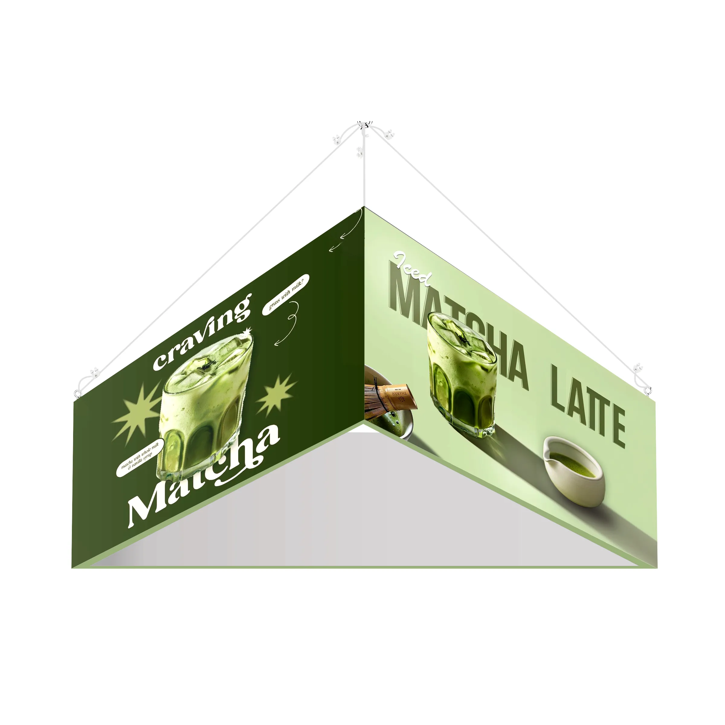 8' Triangular Hanging Banner Kit (Hardware + Banner)
