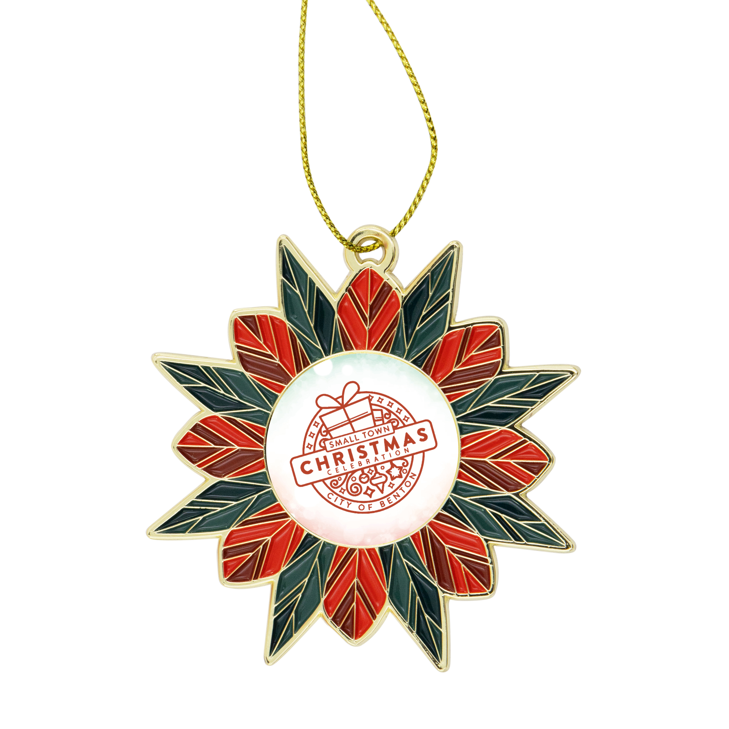Modern Poinsettia Holiday Ornament 11