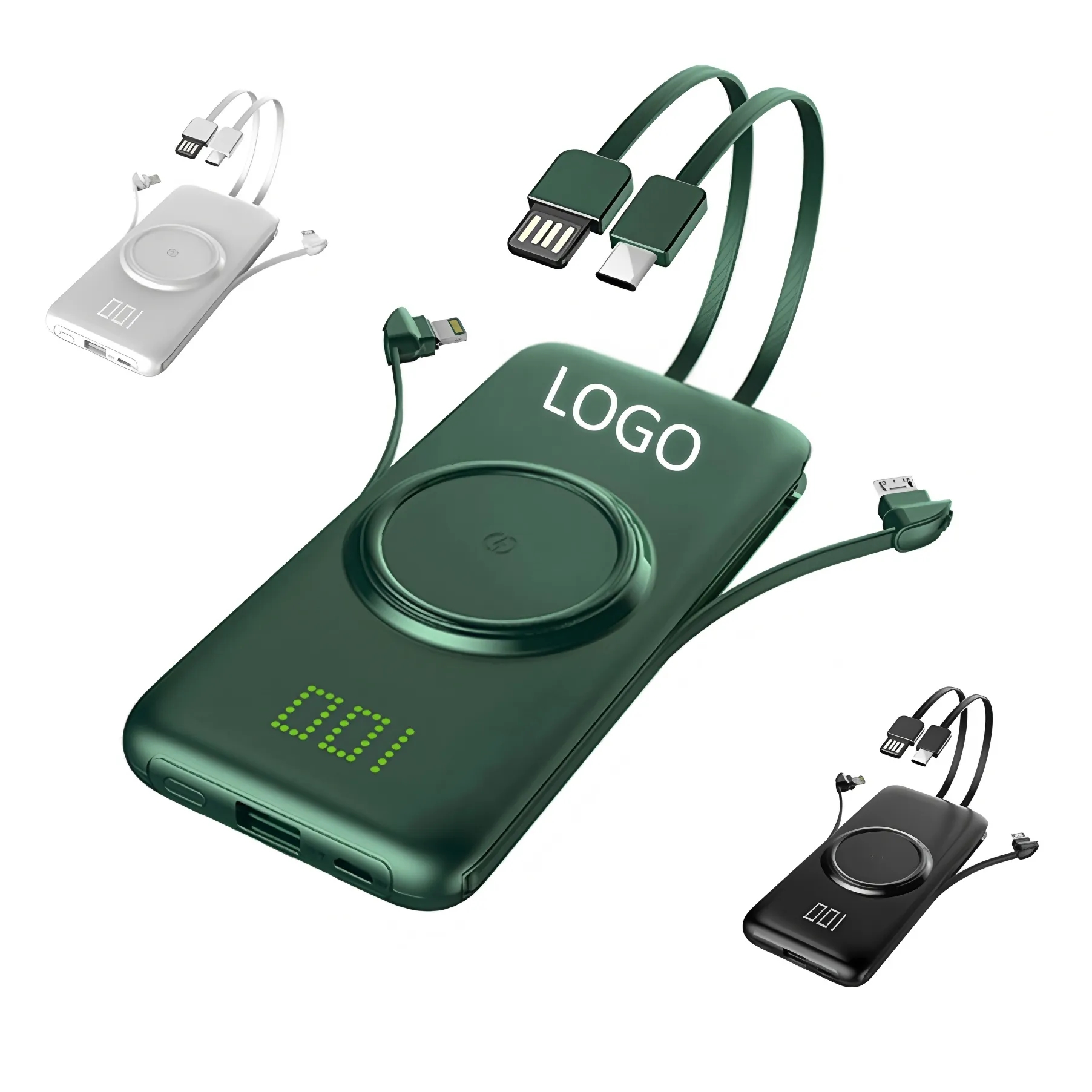 10000 mAh Wireless Power Bank with Digital Display