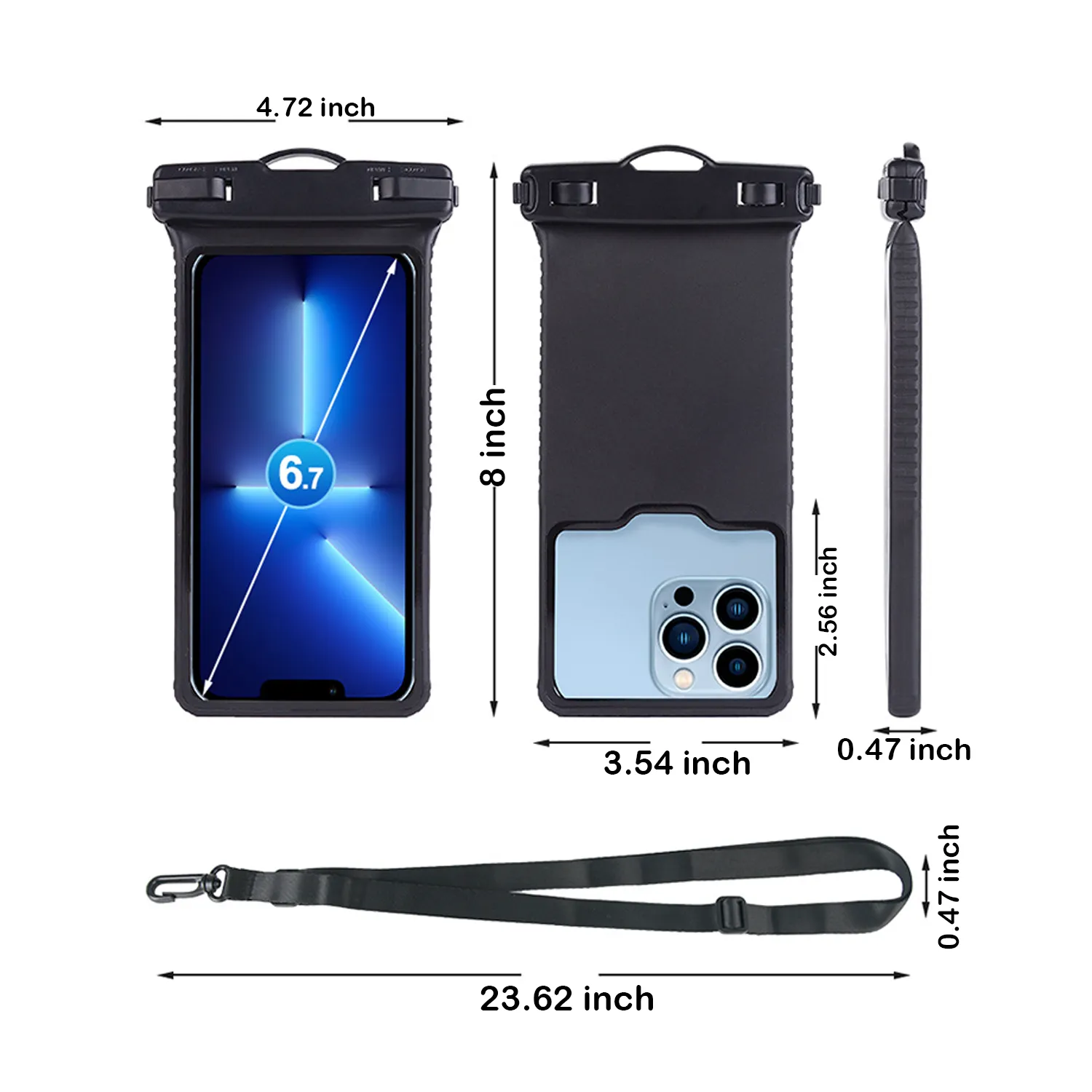 Waterproof 6.7-Inch Phone Case for Underwater Use 12