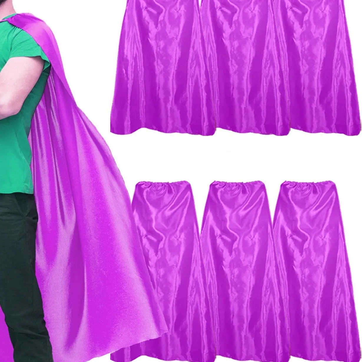 MOQ 100 PCS Custom LOGO Adult Kids Cosplay Colorful Cape 11