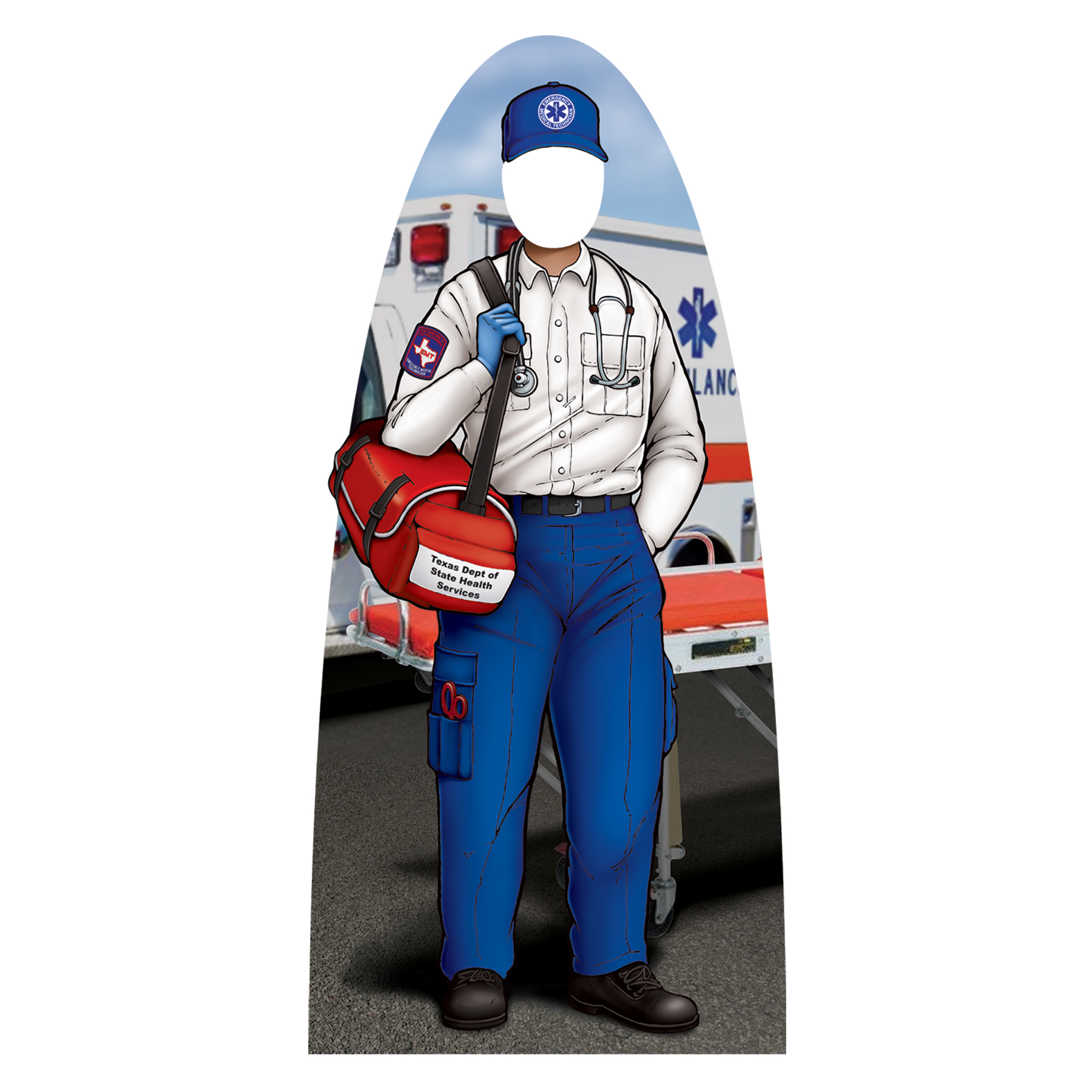 60" H x 28" W Custom EMS Technician Photo Prop 4