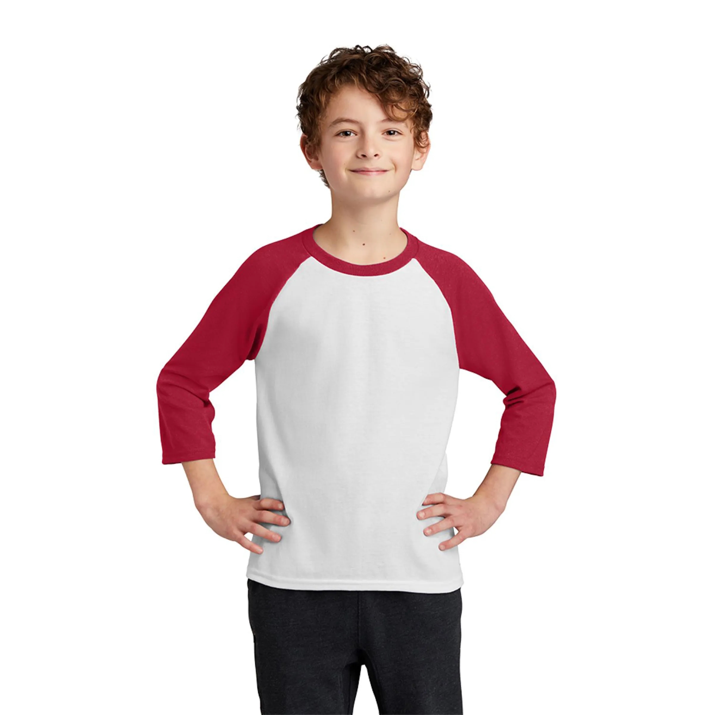PORT & COMPANY(R) YOUTH CORE BLEND 3/4-SLEEVE RAGLAN TEE 2