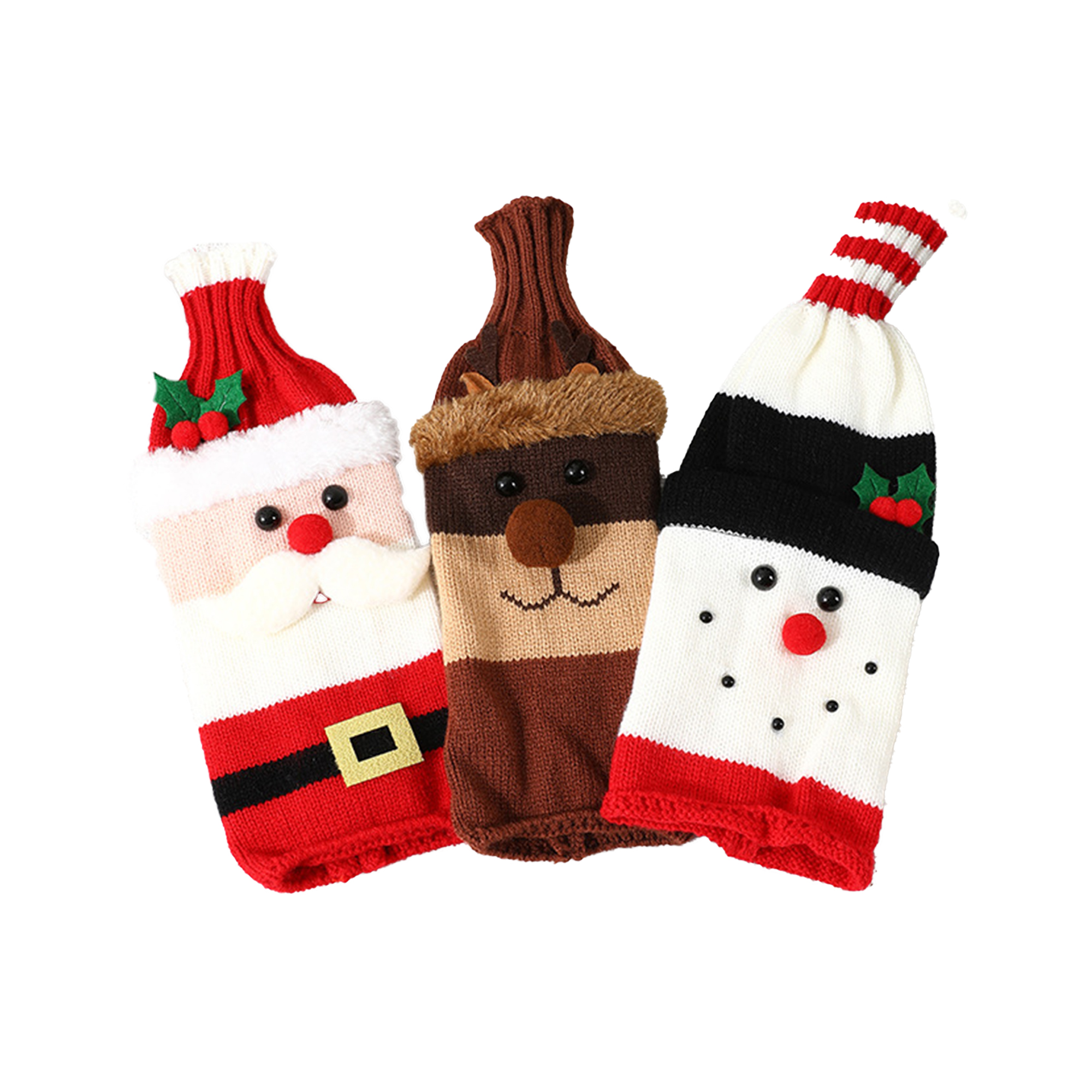 Other Fabric Charming Knit Wine Bottle Decorations For The Holidays 7