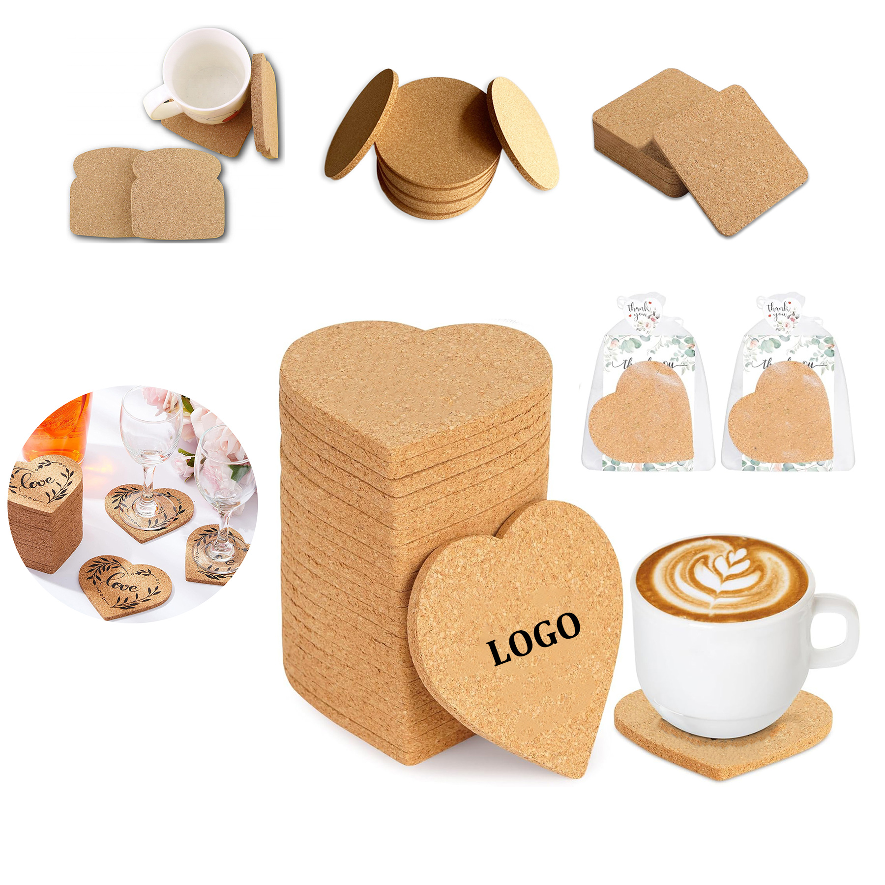Irregular shaped Cork Coaster Gift 13