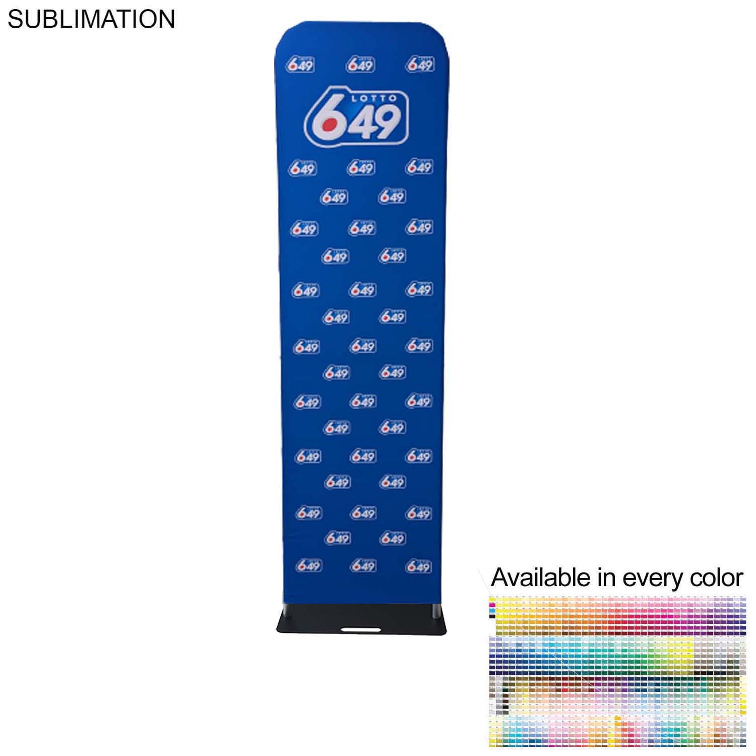 48 Hr Quick Ship - 2'W x 90"H EuroFit Tension Fabric Banner with Steel Base, Graphics Double Sided 19