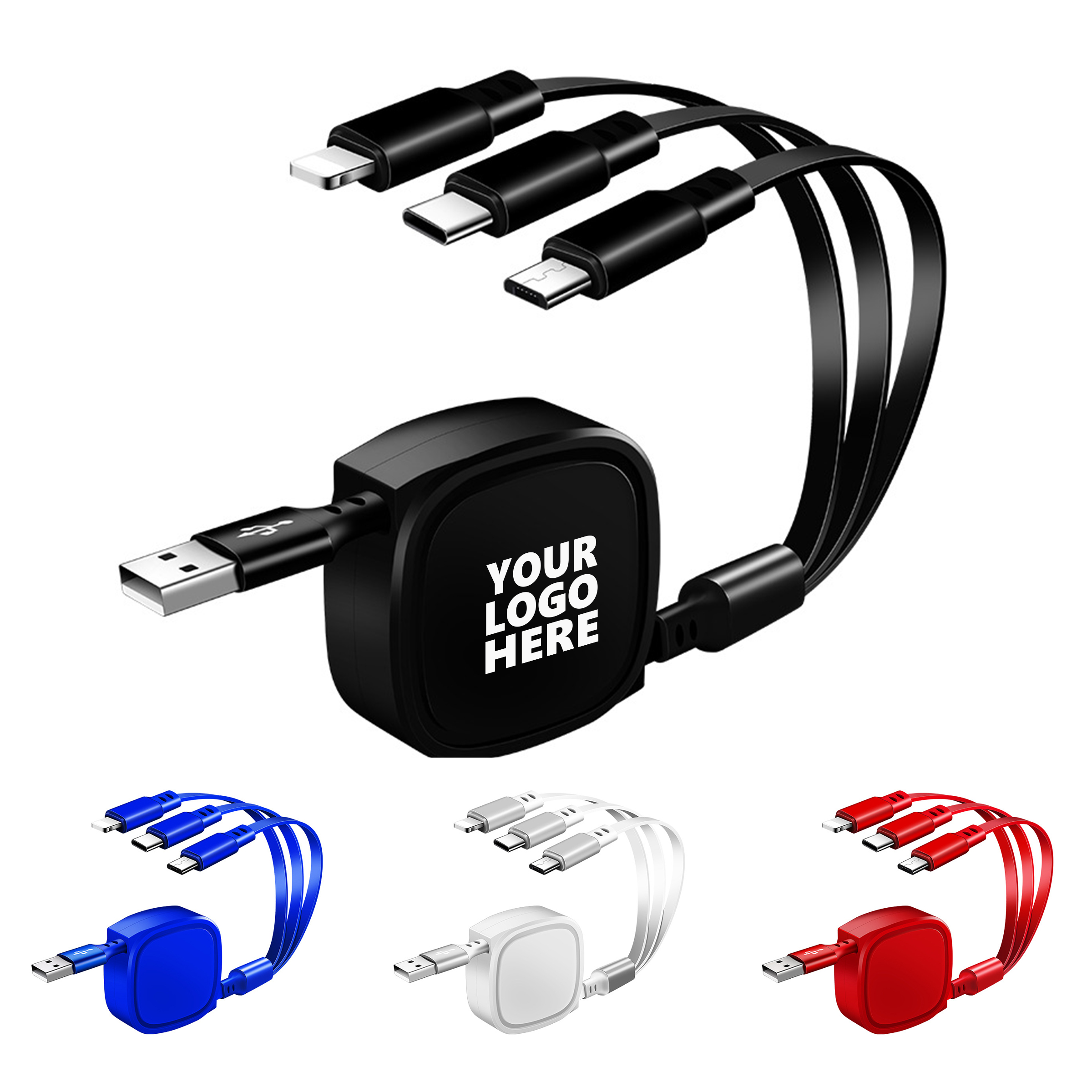 Retractable Multi-Charging Cable ?C 3-in-1 Design