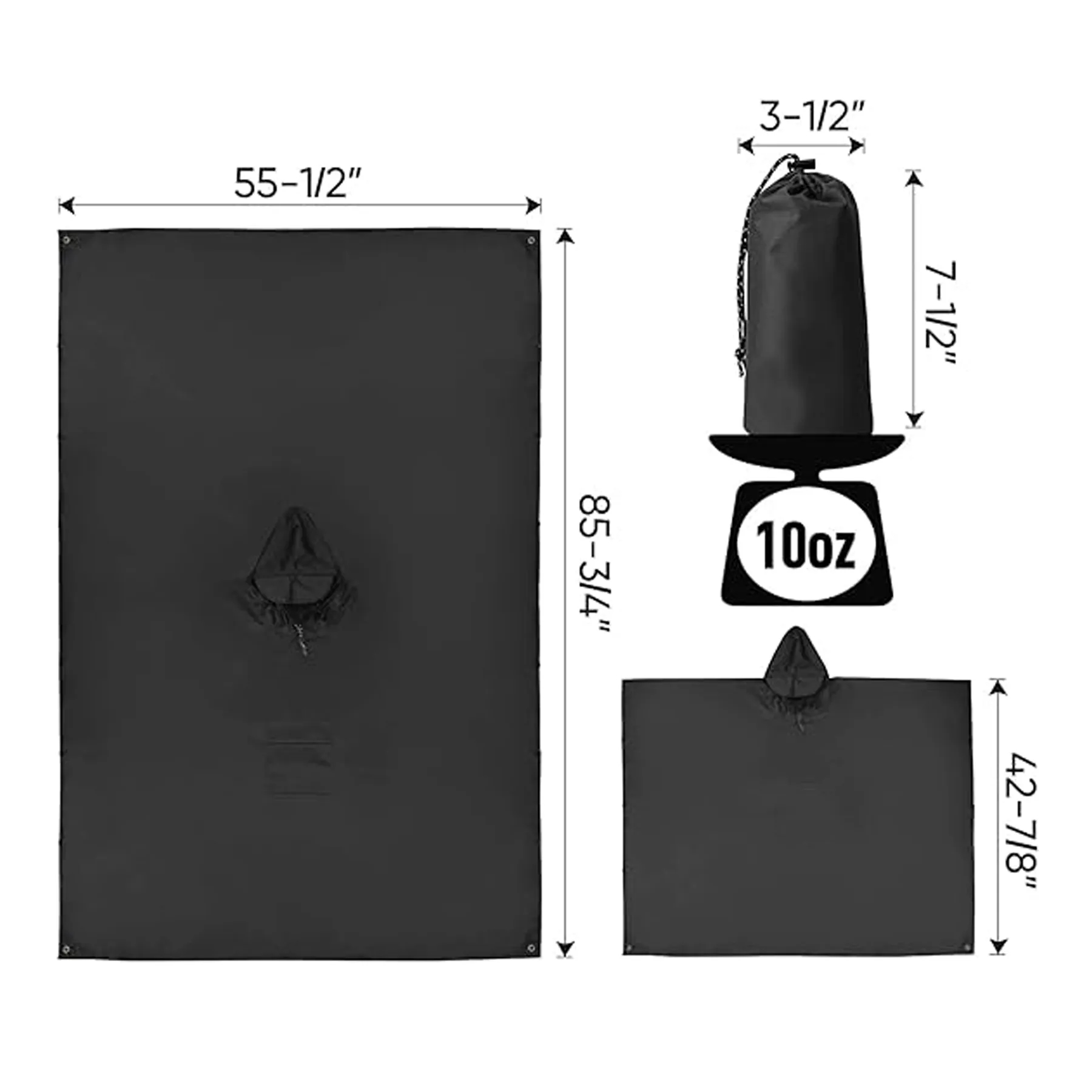 Hooded Rain Poncho 6