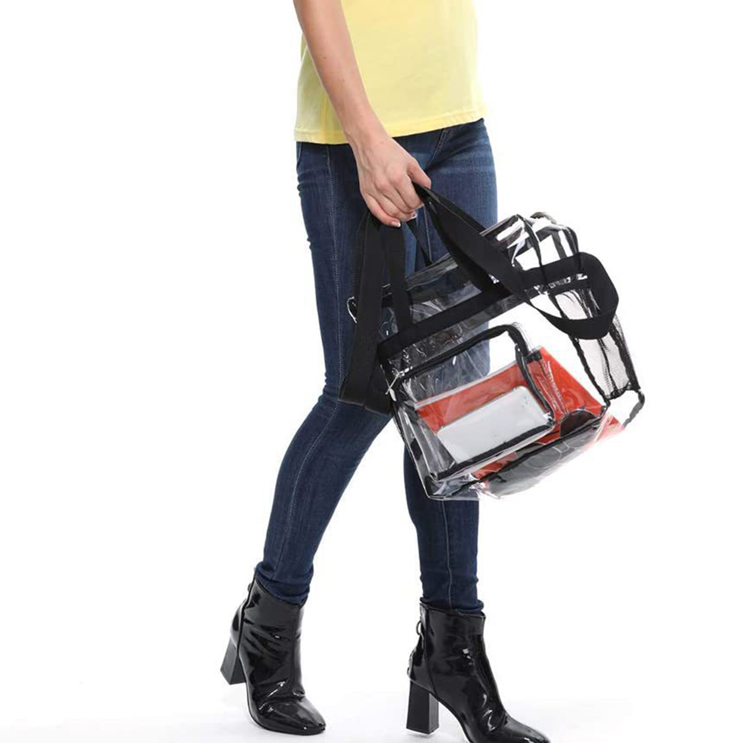 Pvc Clear Shoulder Bag With Reinforced Straps For Easy Access 9