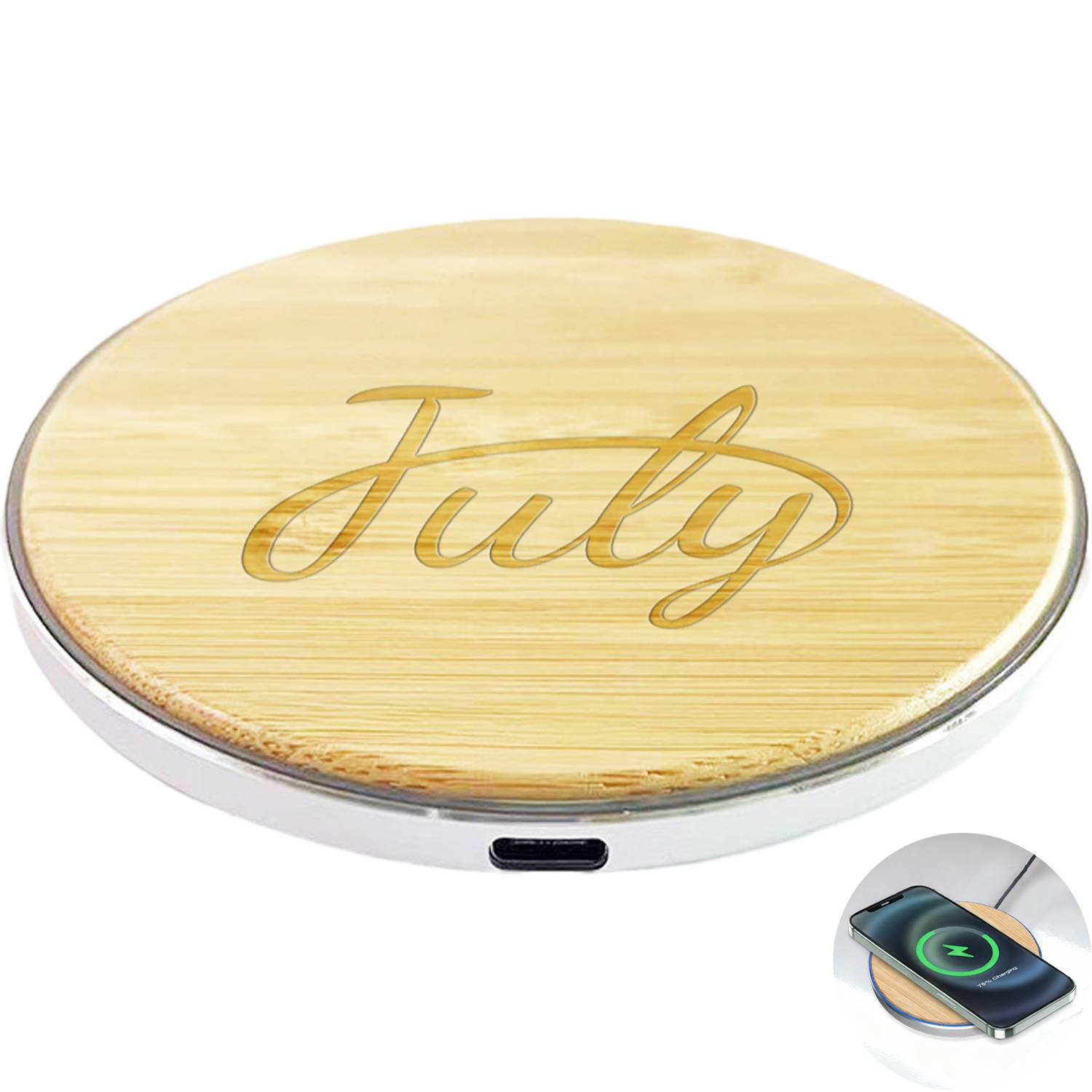 Bamboo Round Wireless Charger