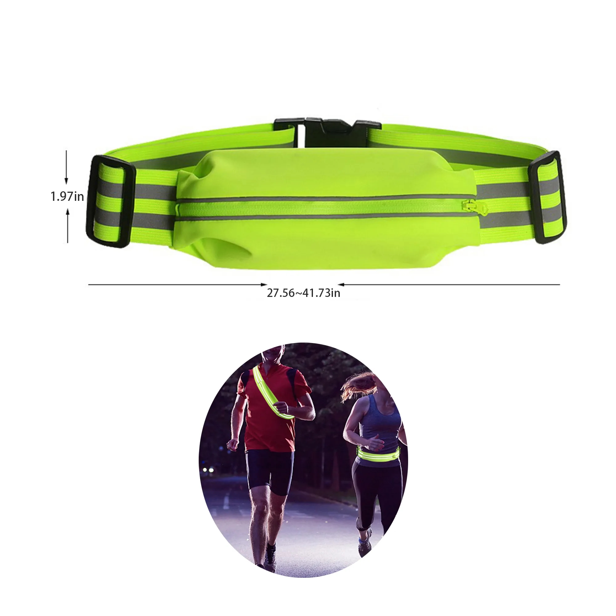 Outdoor Cycling Waist Bag Running Safety Reflective Belt 7