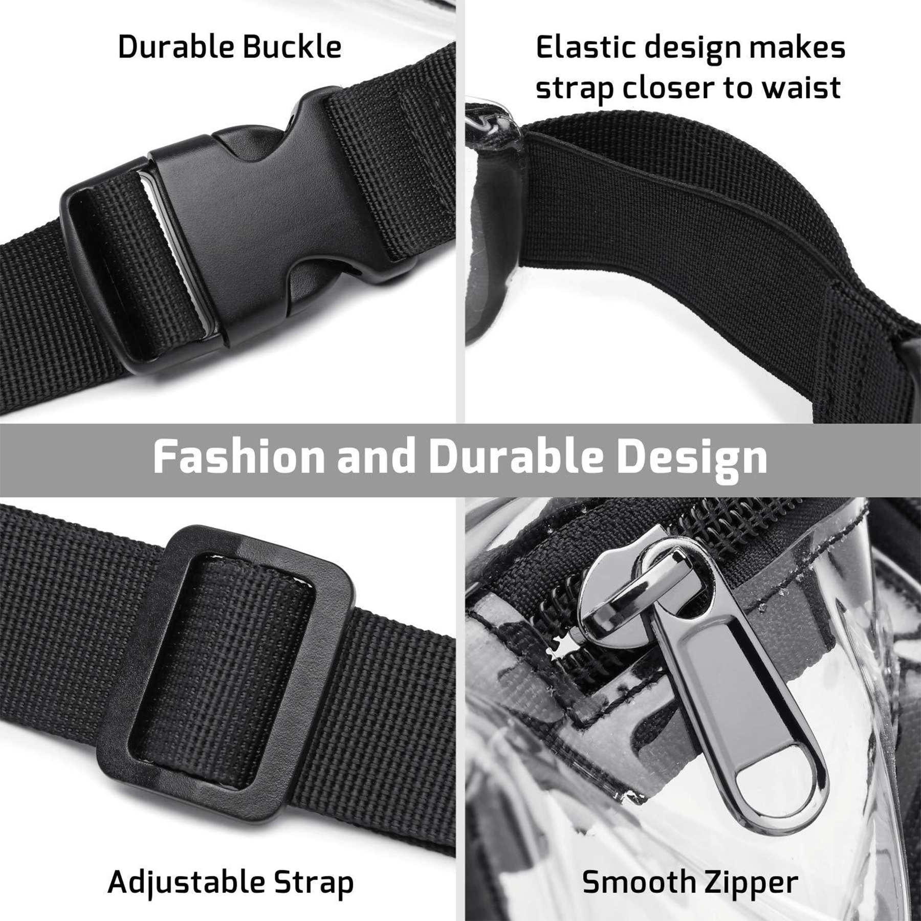 Clear 2 Pockets Fanny Pack MOQ 50PCS 8