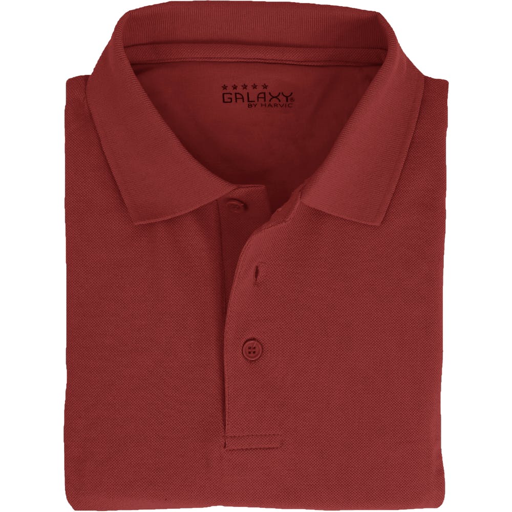 Adult Uniform Polo Shirts - Burgundy Short Sleeve Large 3