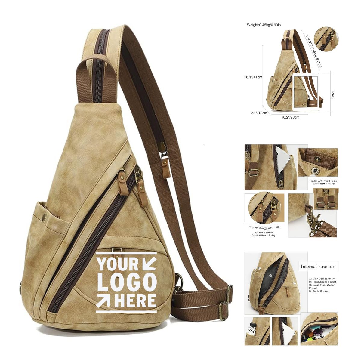 Travel Sling Walmart Sling Bag Men Women KL928 PU Leather 
