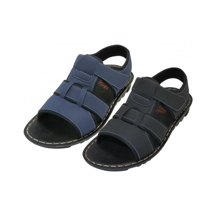 Men's Hiker Strap Sandals - Sizes 7-13 Navy & Black Velcro Closures 3