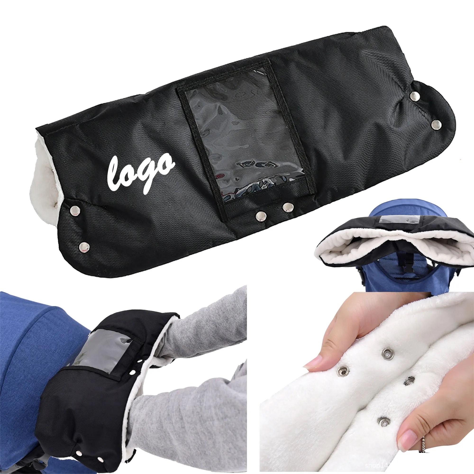 MOQ 10 Baby Stroller Warm Gloves Touch Screen Pocket 8