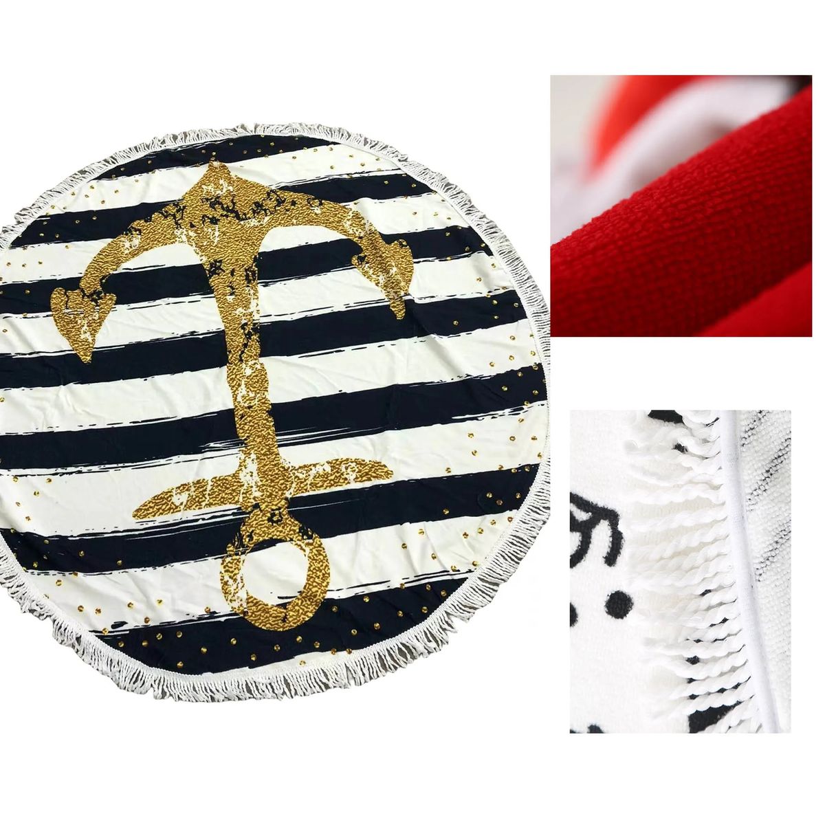 MOQ50 Round Gradient Beach Towel With Tassel 6
