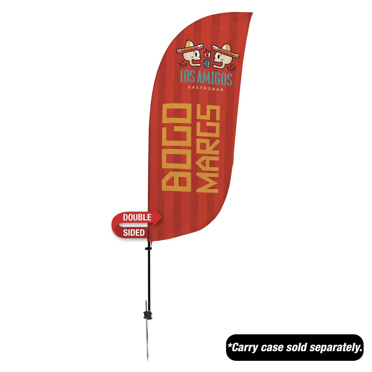 7.5' Value Feather Sail Sign Kit Double-Sided with Spike Base
