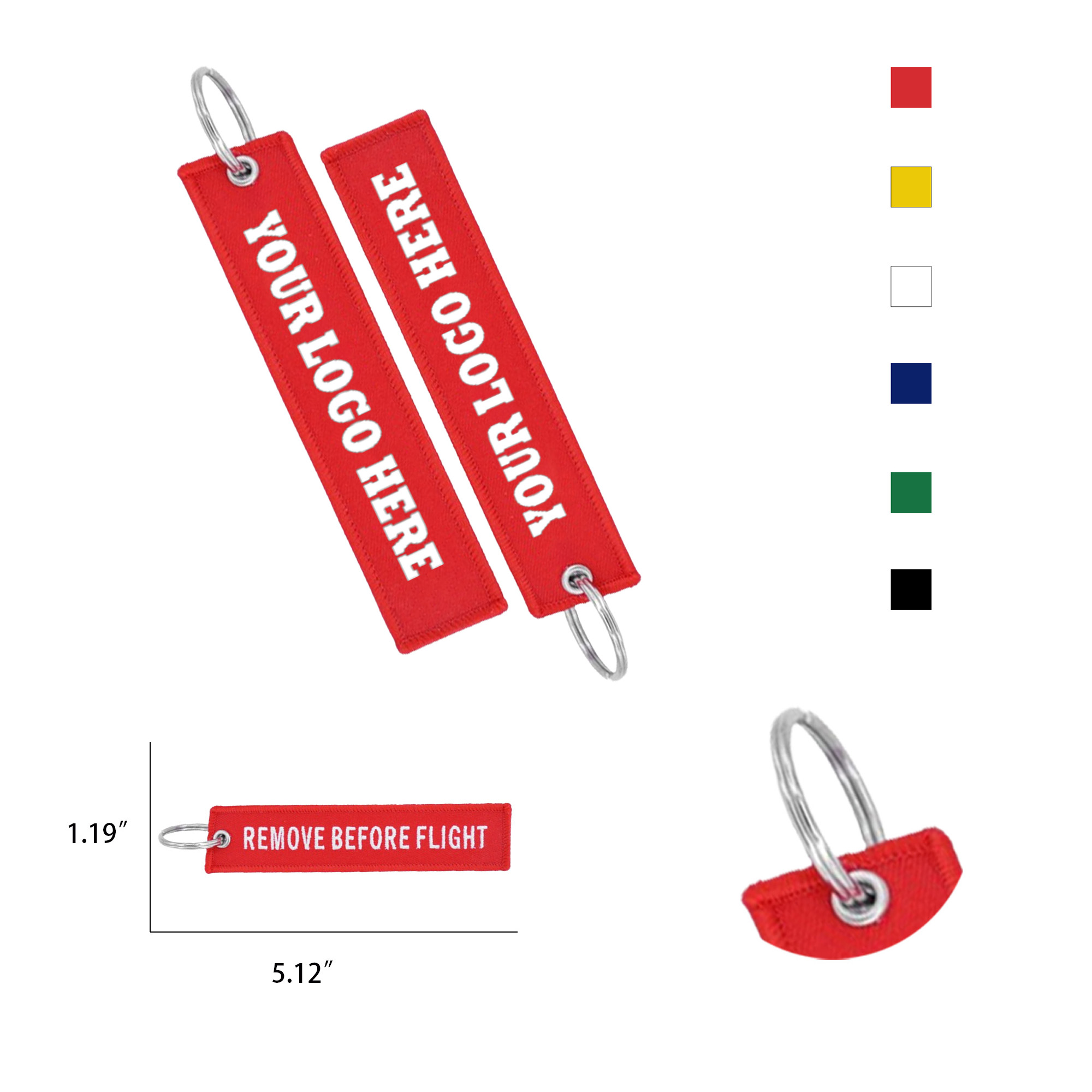 Embroidered Key Tag Woven Flight Fashon Keychain MOQ100