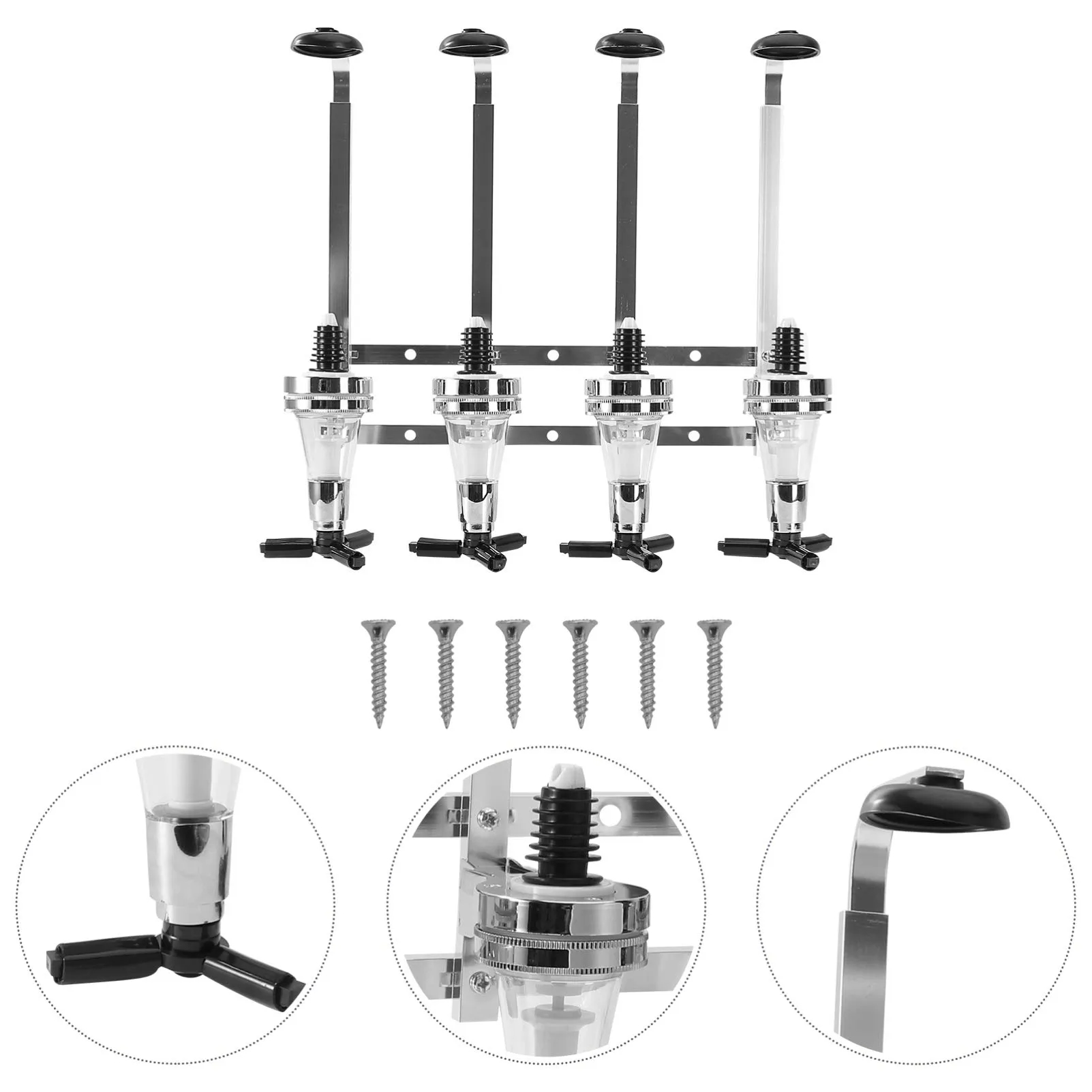 Wall Mounted Liquor Dispenser Aluminum Bracket 1-4 Bottles 10