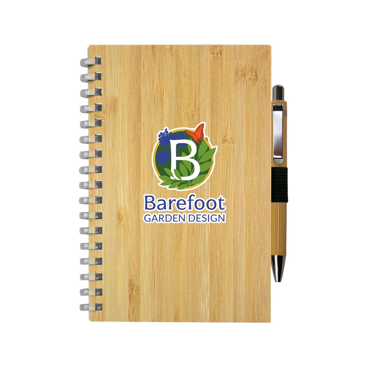 Bamboo Spiral Notebook Pen Set