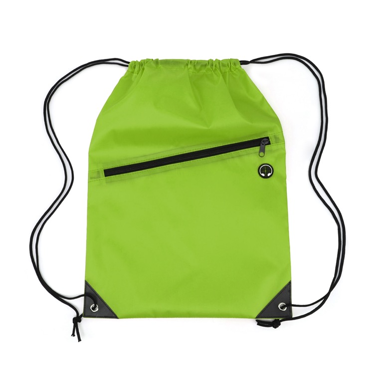 Drawstring Backpack with Front Zipper Pocket 80