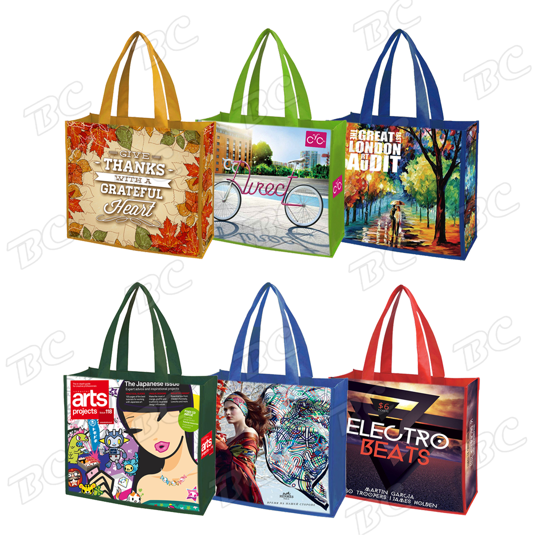 Free shipping Color Trim Dye Sub TOTE BAGS 23