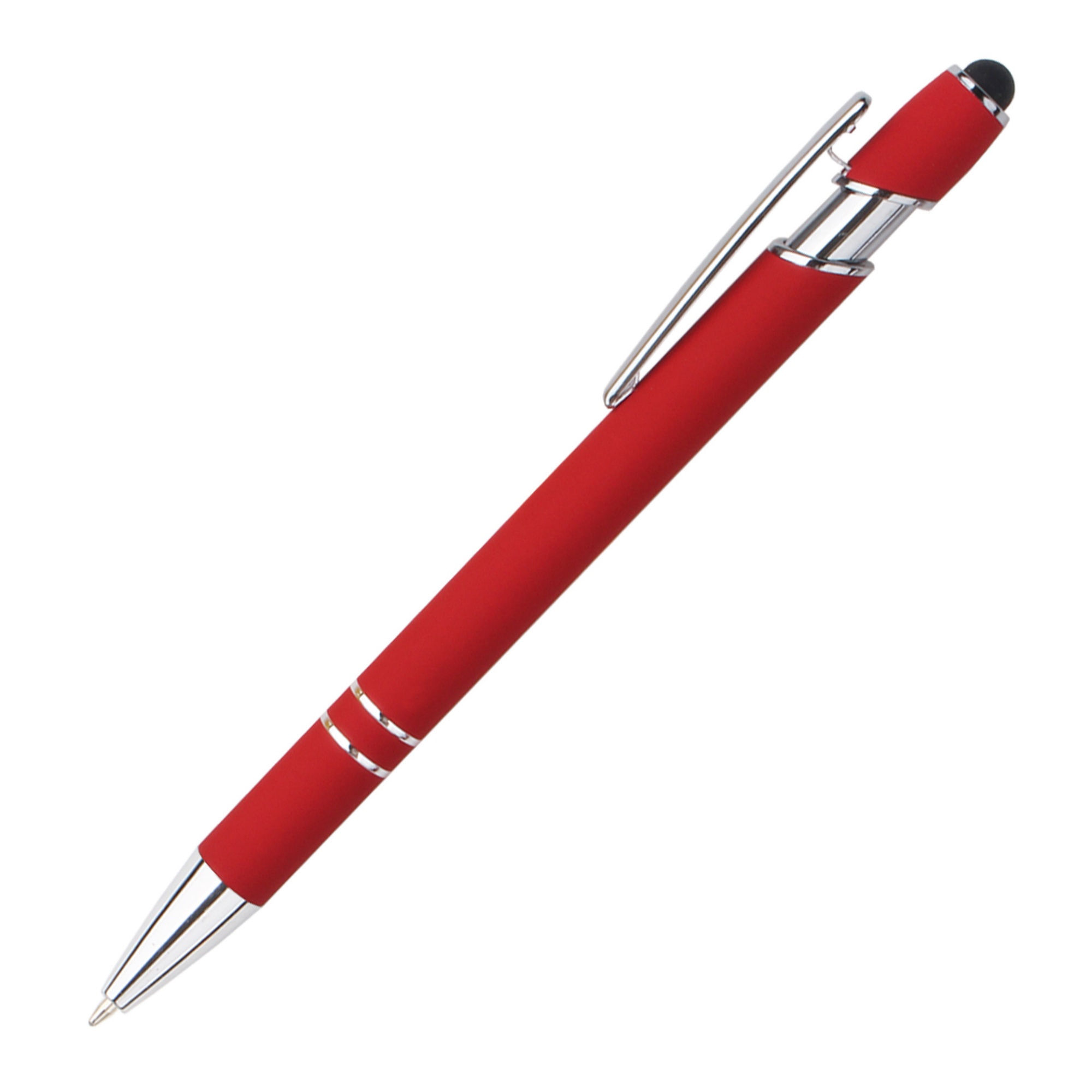 Retractable Metal Ballpoint Pen With Stylus Tip Black Ink 37
