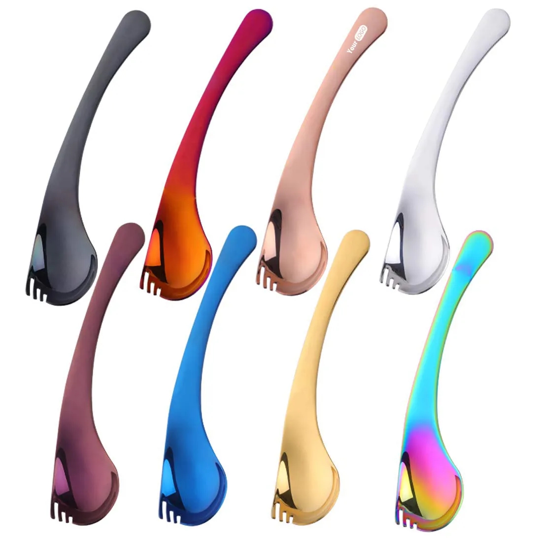2 In 1 Bend Handle Spork Soup Tableware 13