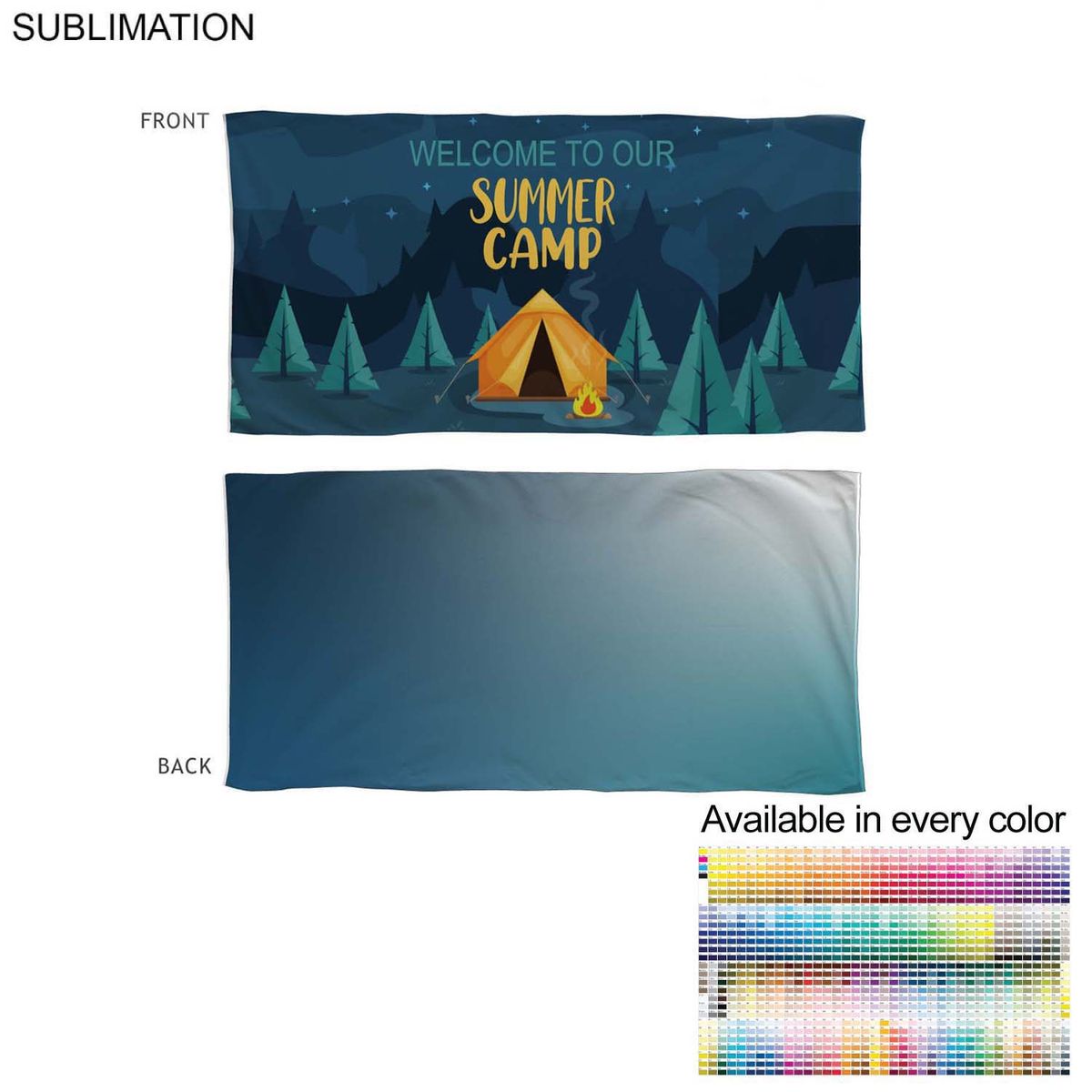 fiel Camping Towel in Absorbent and Compact Microfiber Dri-Lite Terry 30x60 Sublimated 2 sides #SU210W-16