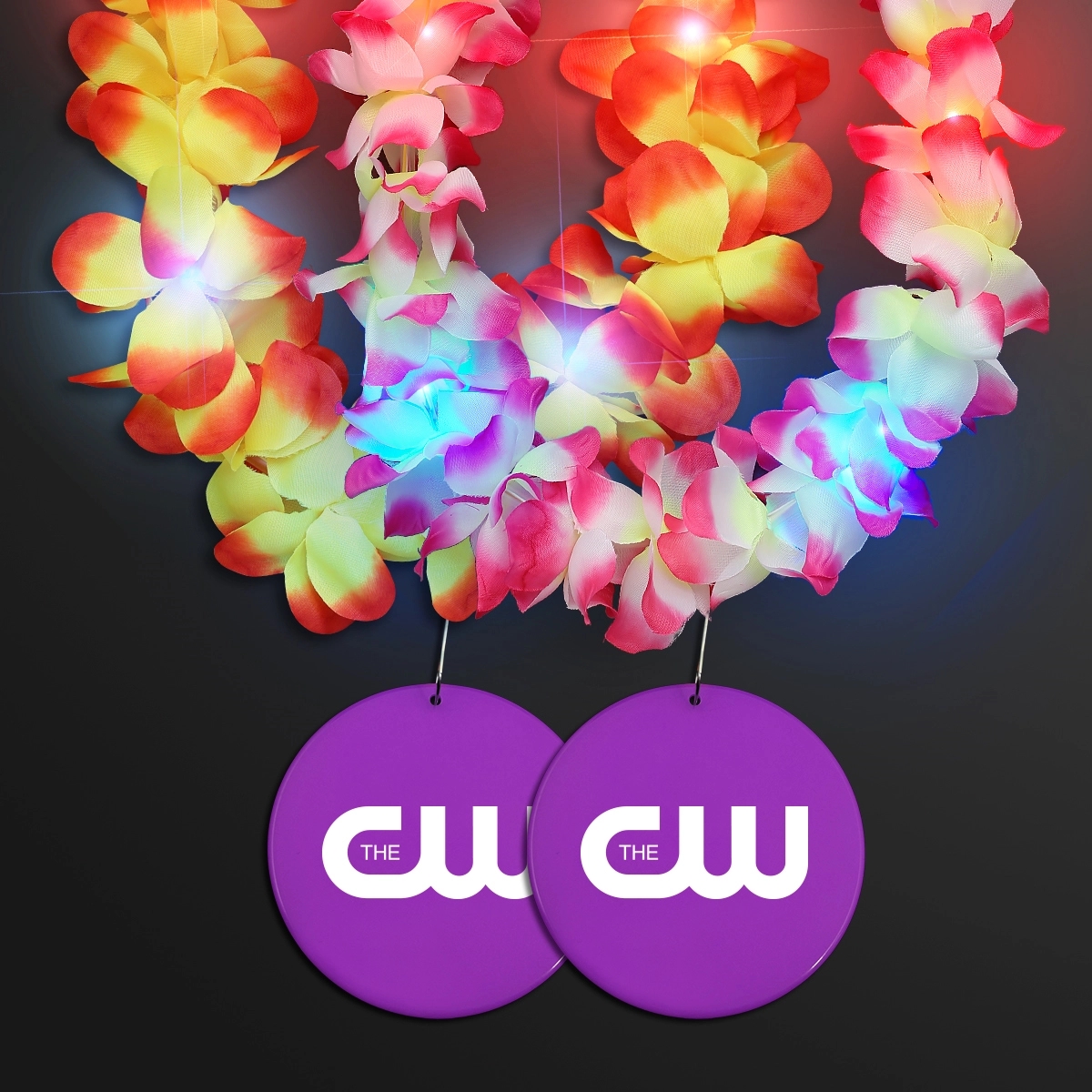 Light Up Hawaiian Leis with Custom Circle Medallion 70