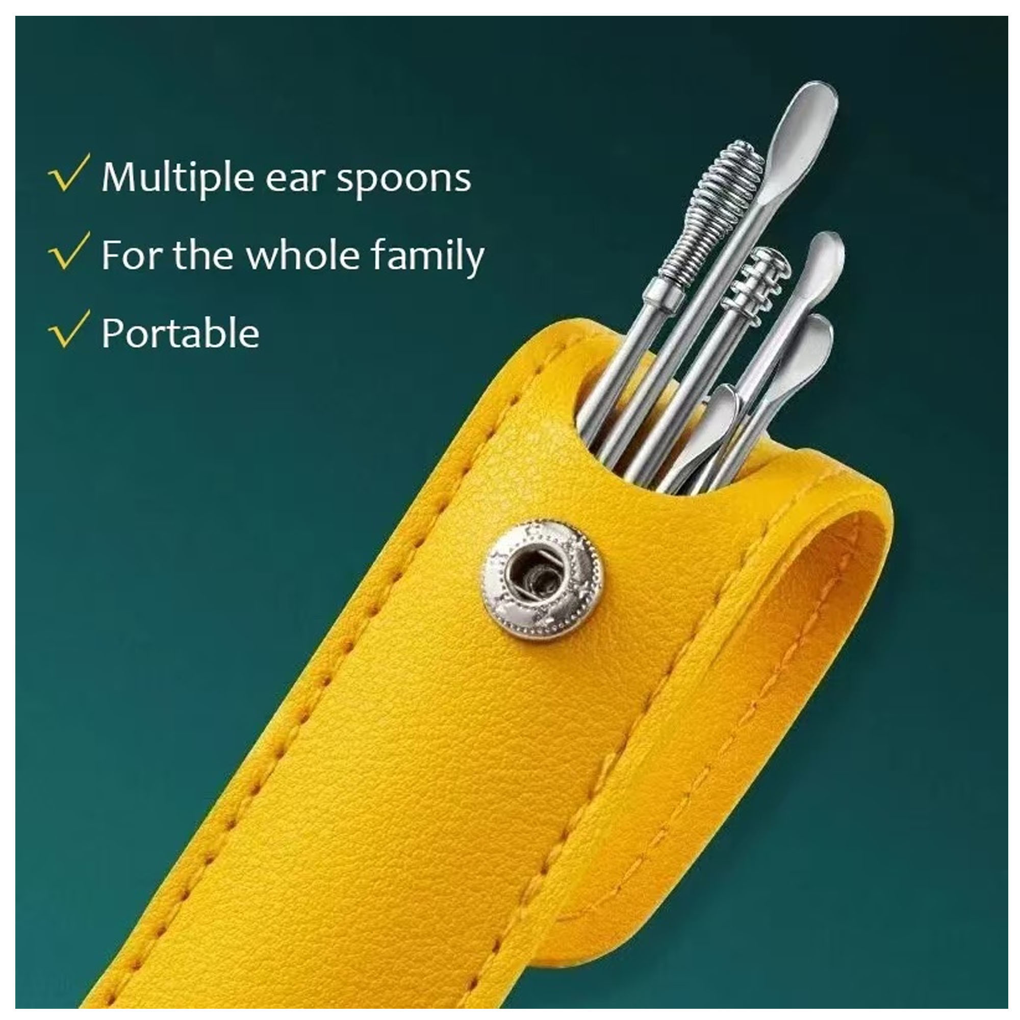 Premium 6-Piece Ear Cleaning Kit with Leather Case & Ear Picks 11