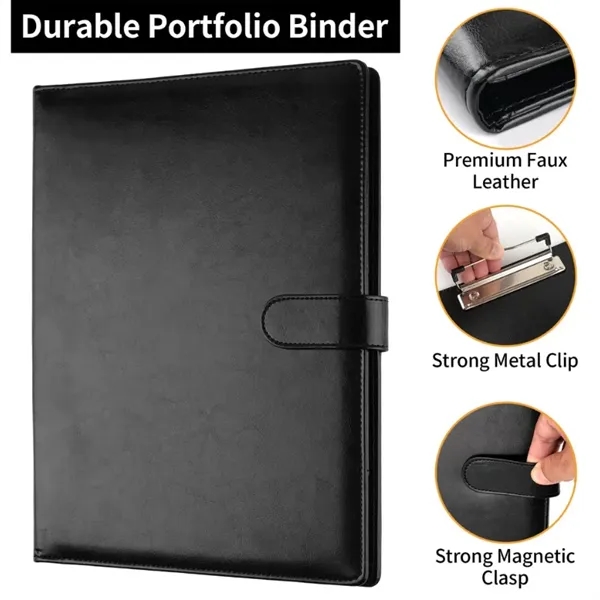 Padfolio with Clipboard Faux Leather for event handouts