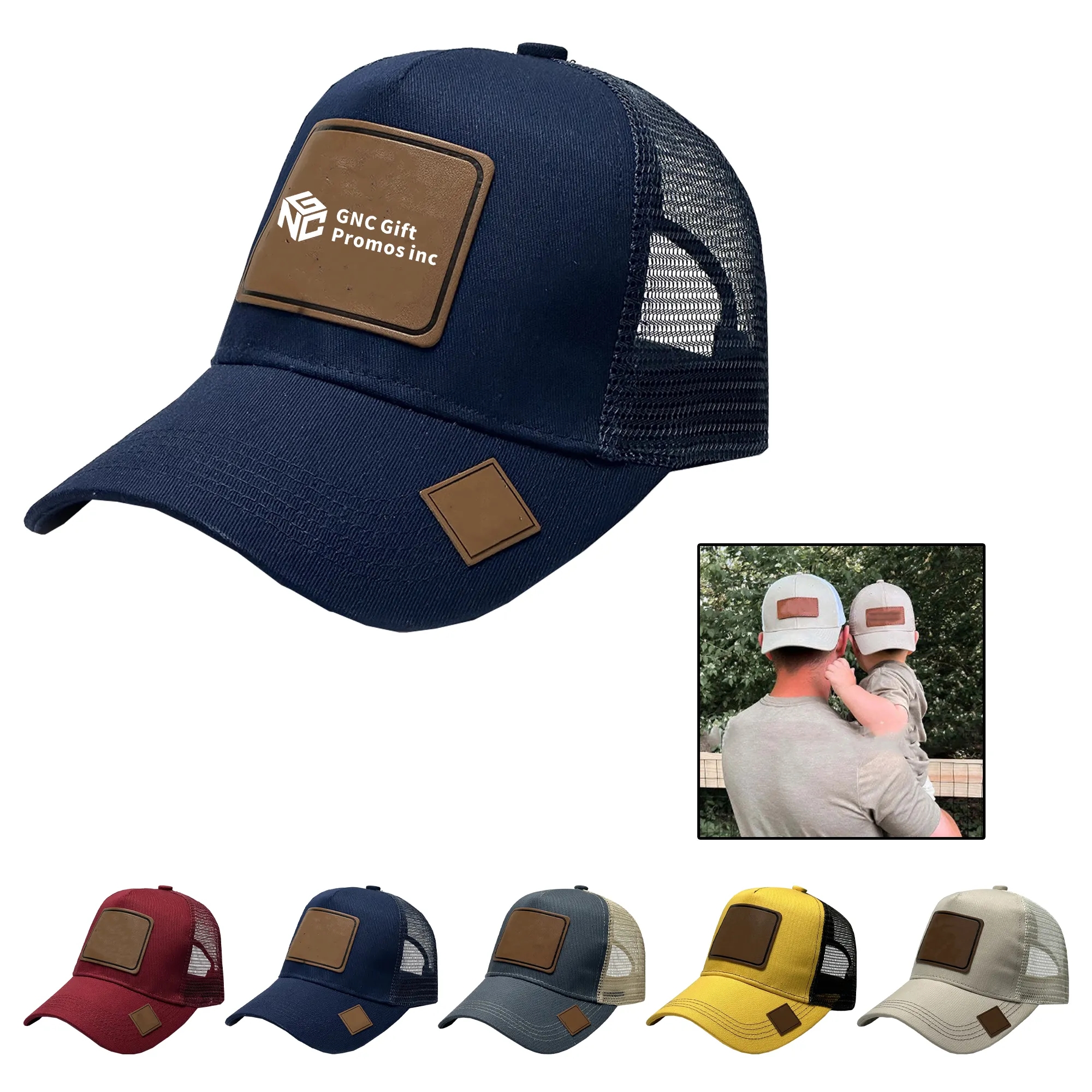 Leather Label Embroidered Baseball Cap