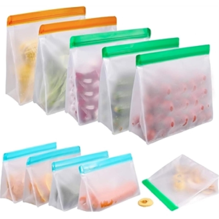 PEVA Reusable Matte Slip zip Food Storage Bag