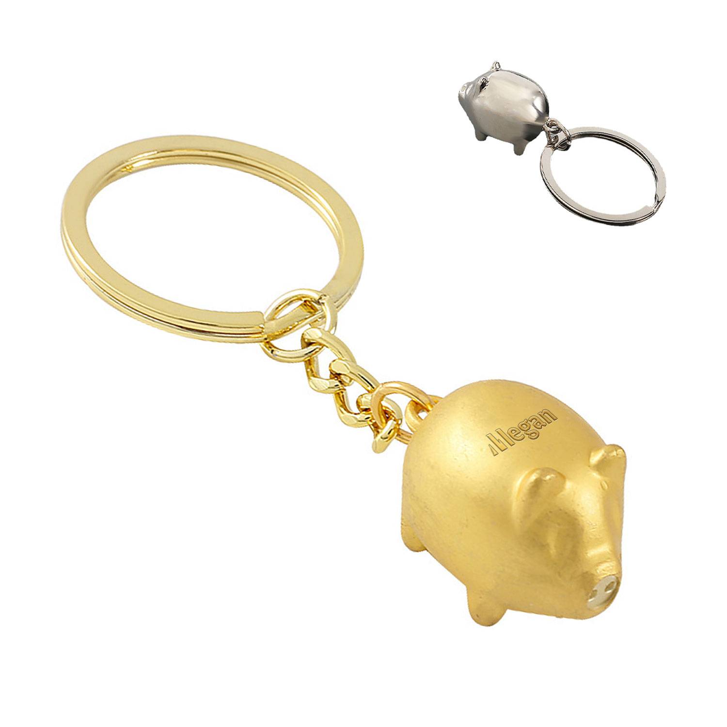 Personalized And Creative Metal Zodiac Piglet Keychain